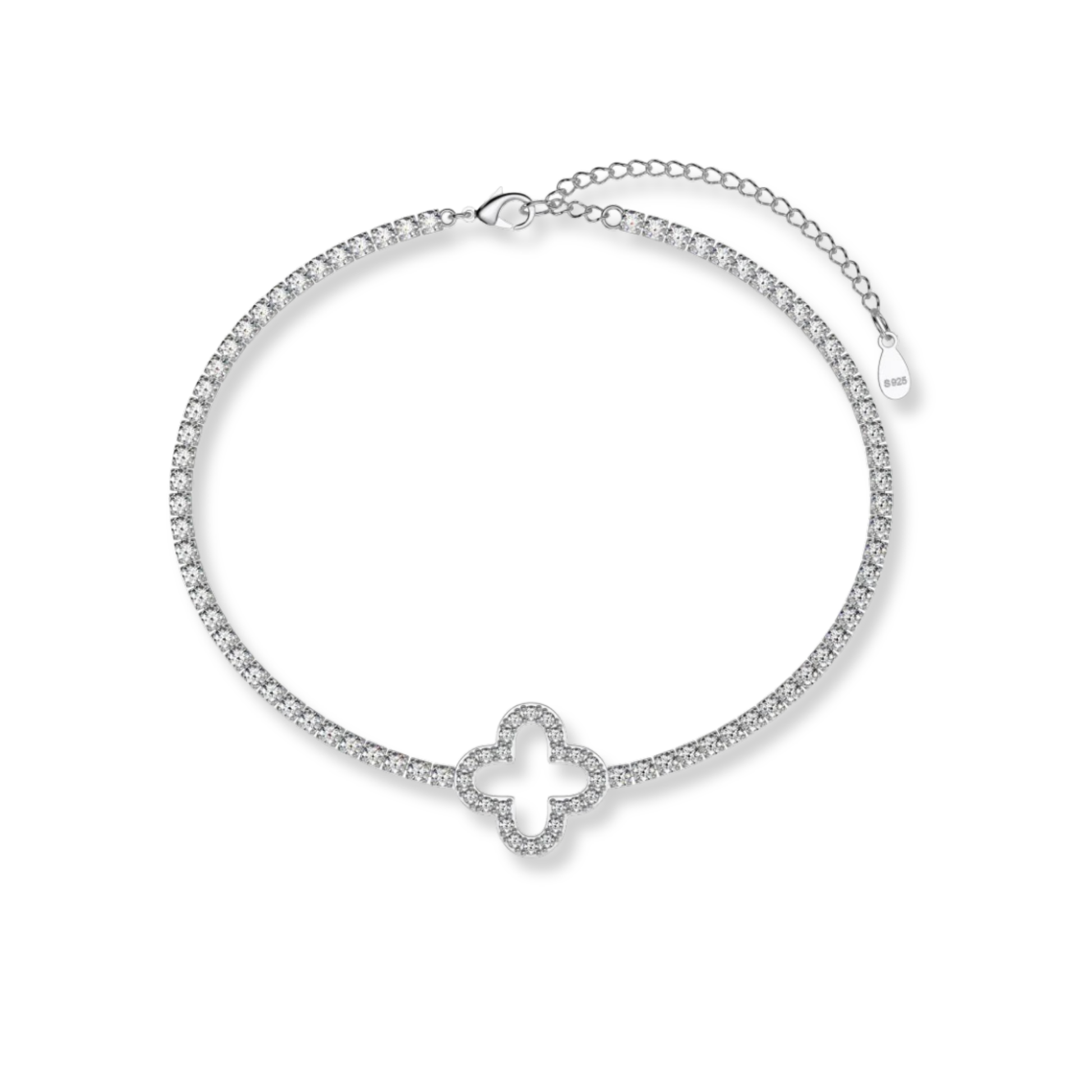 Pave Clover Tennis Bracelet
