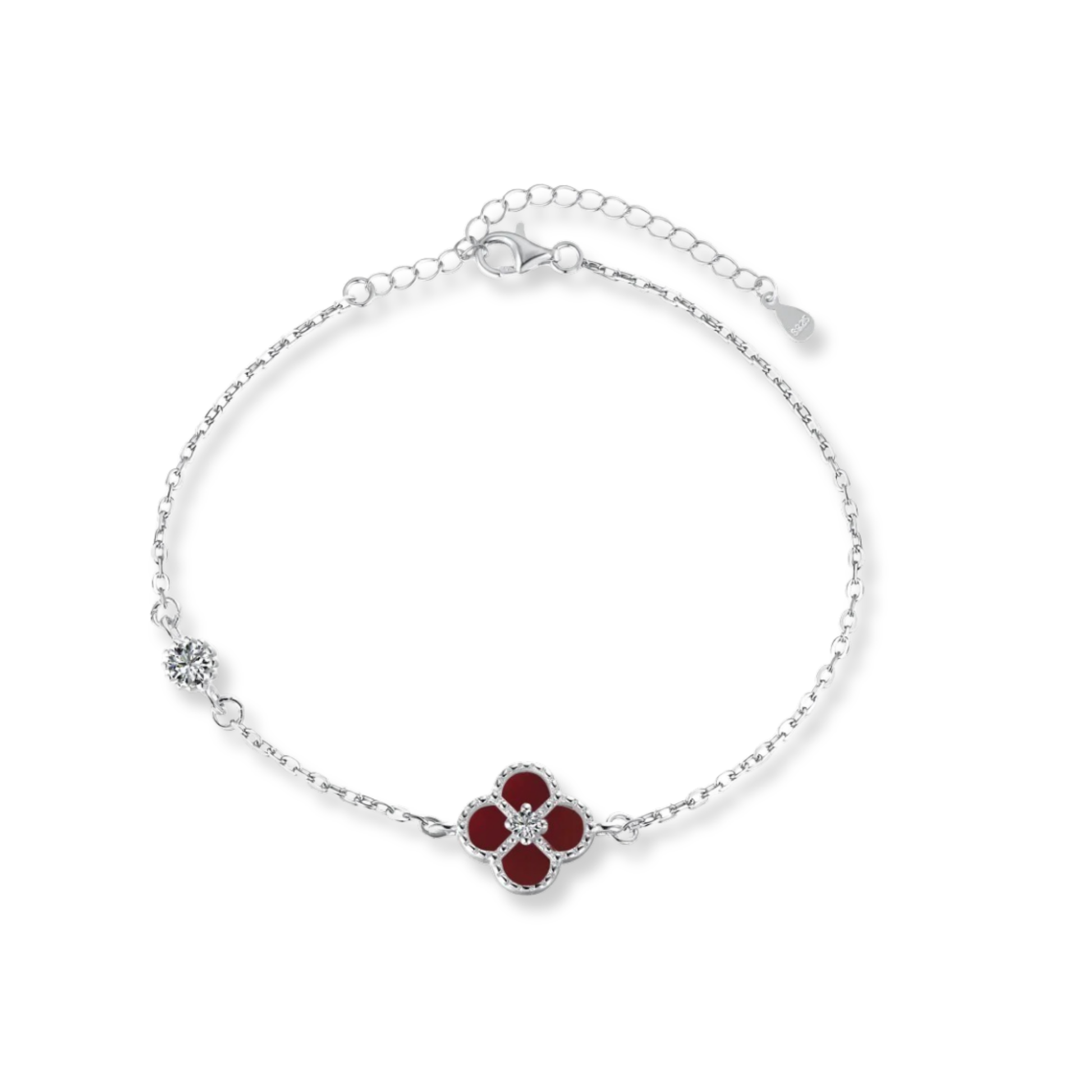 Ruby Red Clover Bracelet
