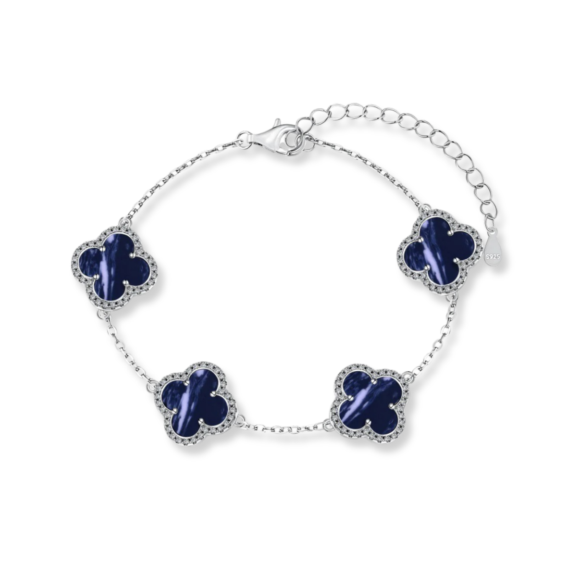 Marbled Blue Clover Bracelet