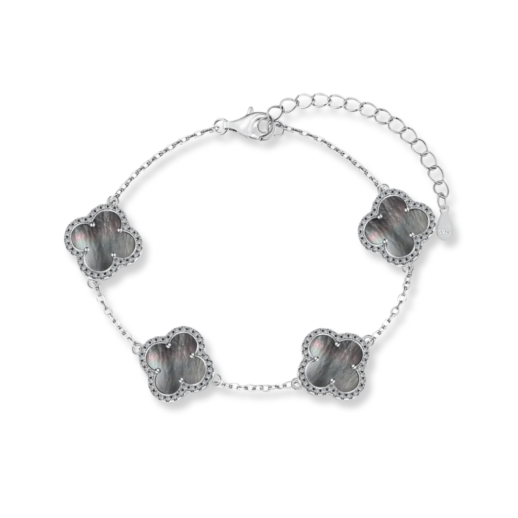 Iridescent Pave Clover Bracelet