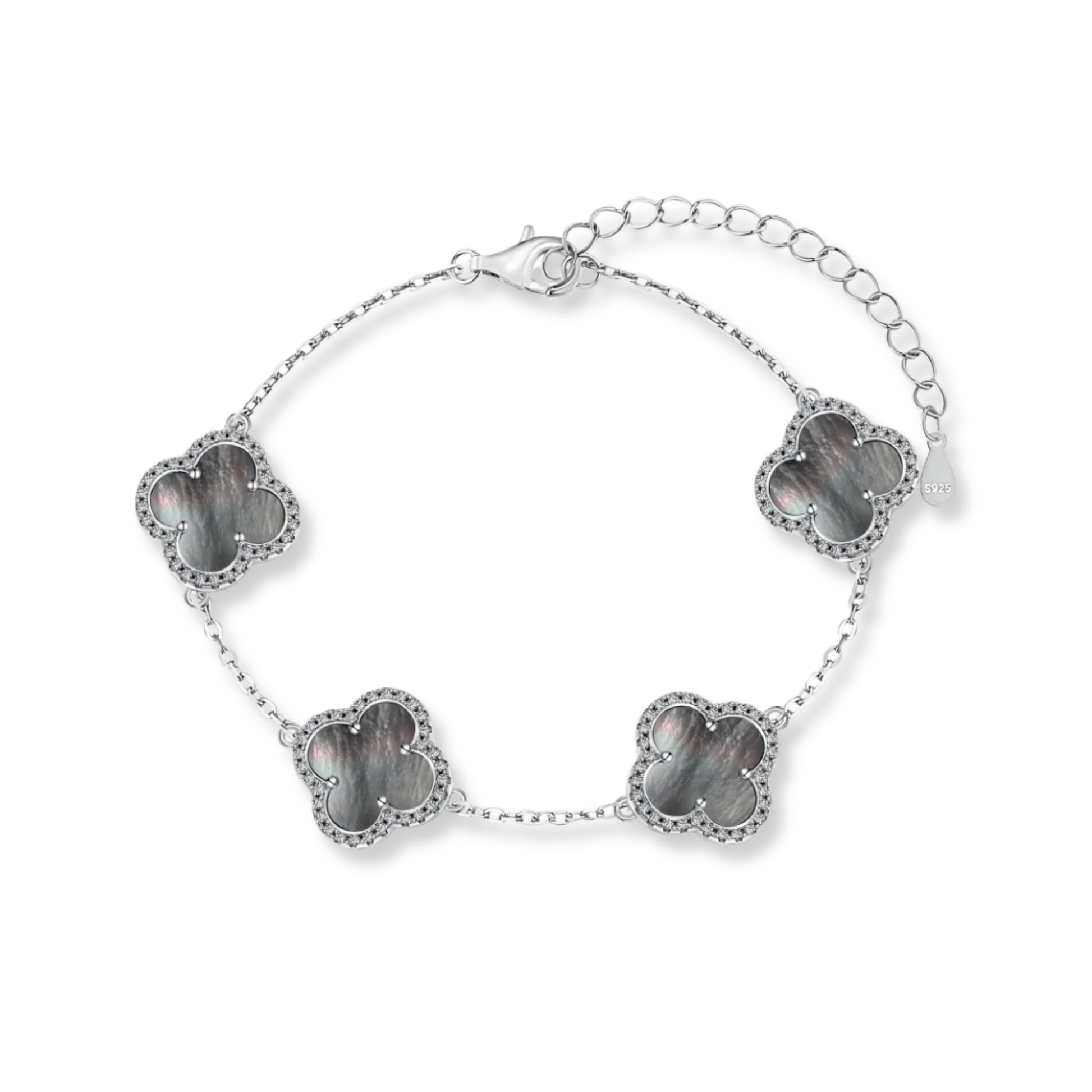 Iridescent Pave Clover Bracelet