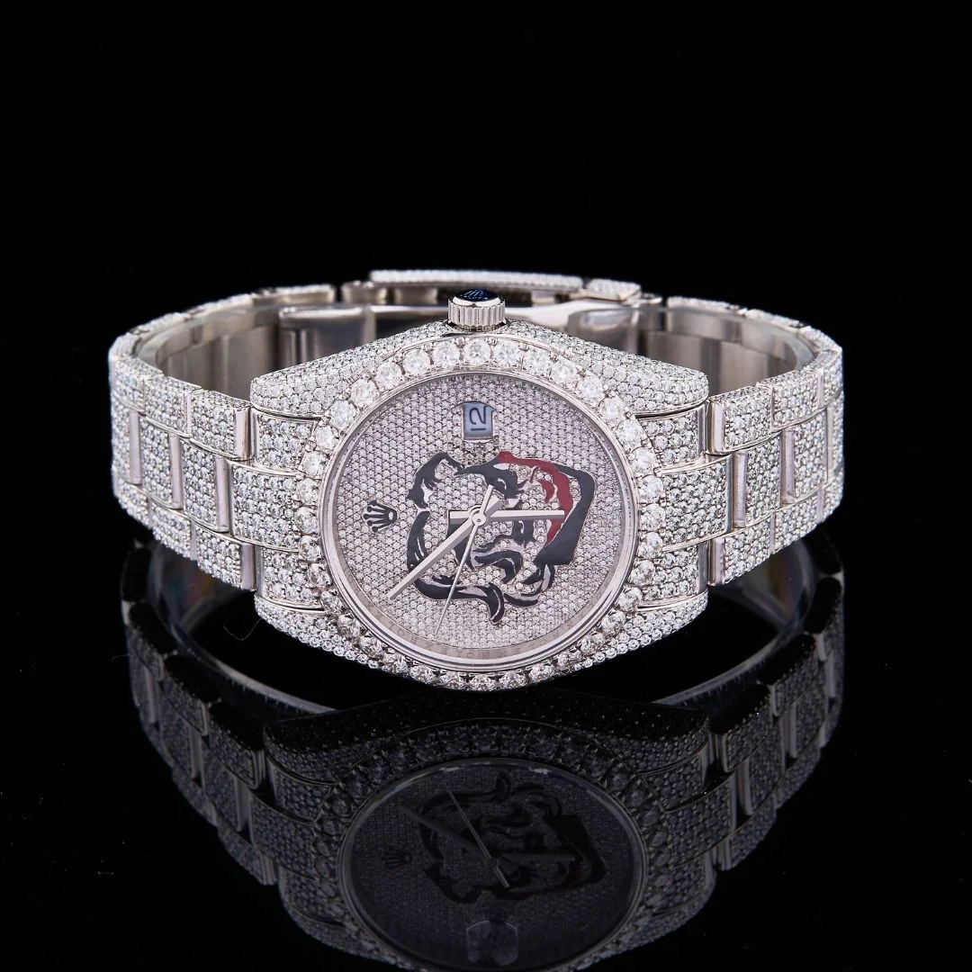 Fully Iced Out Custom Moissanite Datejust Joker Dial