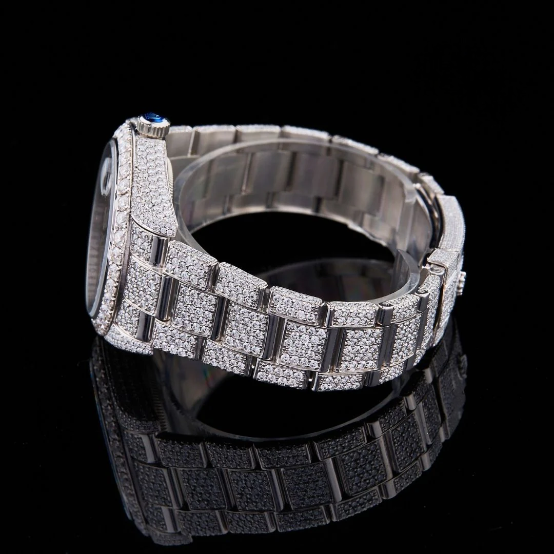Fully Iced Out Custom Moissanite Datejust Joker Dial