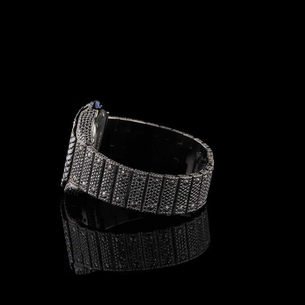 Fully Iced Out Lab Diamond Santos Watch