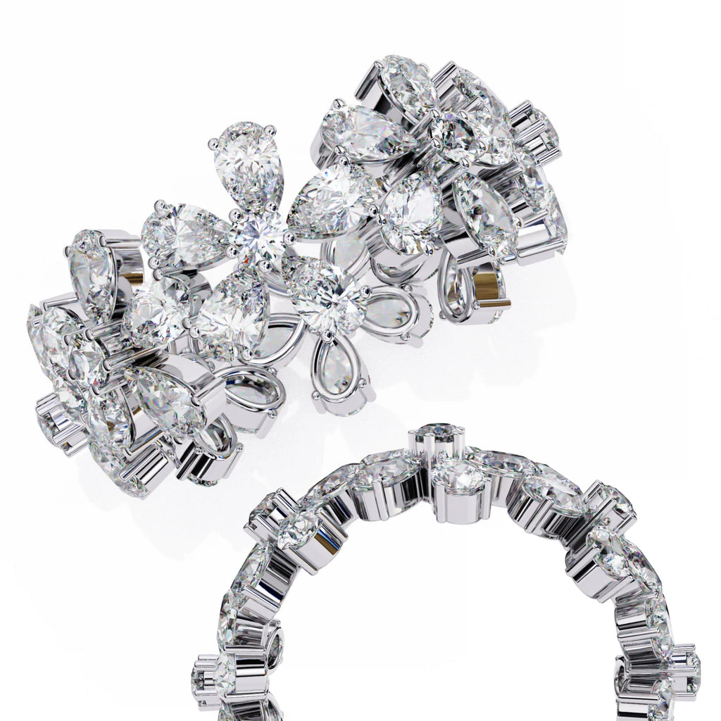 Engagement Ring Gold & Moissanite Diamond Bridal Jewelry