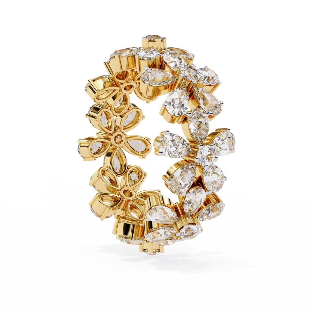 Engagement Ring Gold & Moissanite Diamond Bridal Jewelry