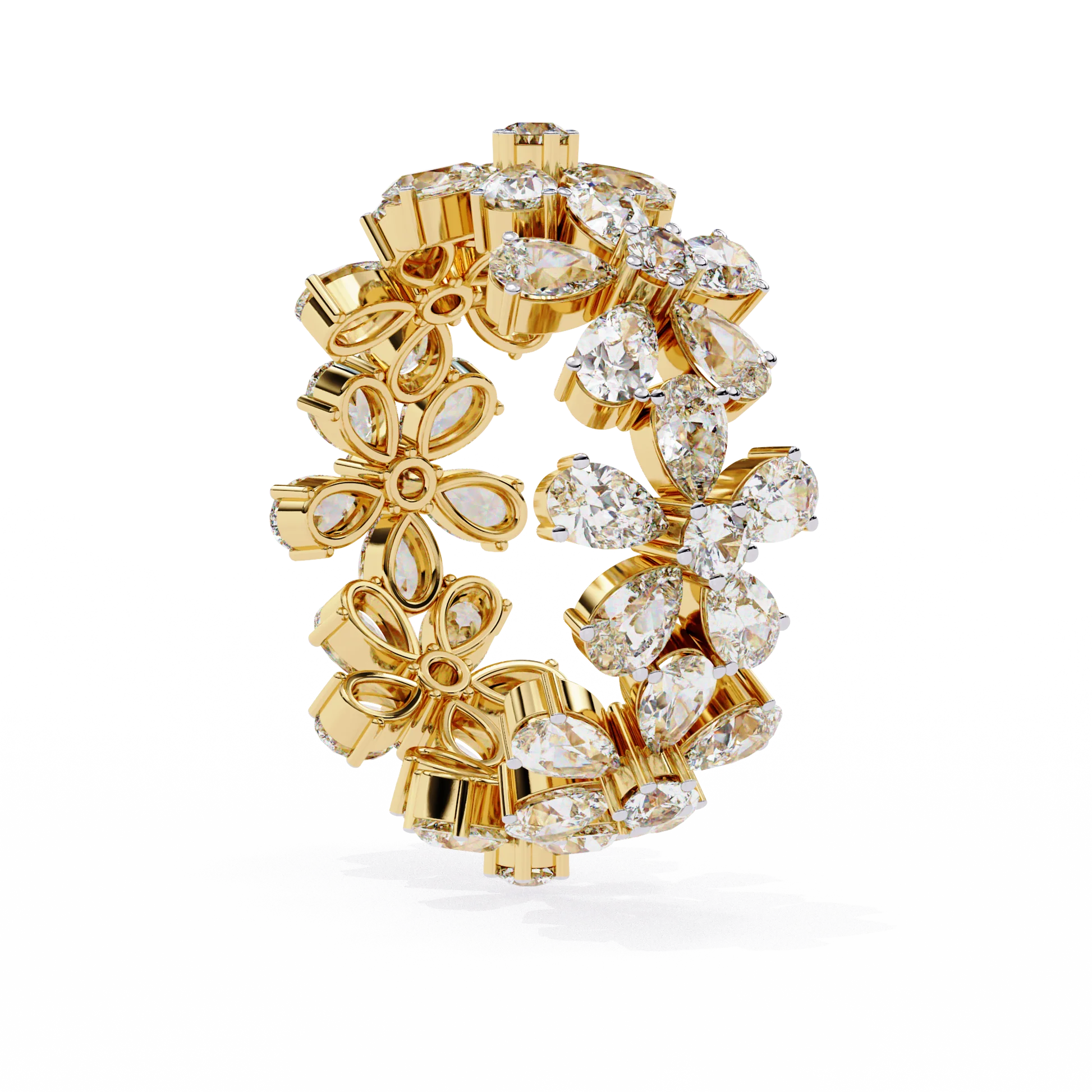 Engagement Ring Gold & Moissanite Diamond Bridal Jewelry