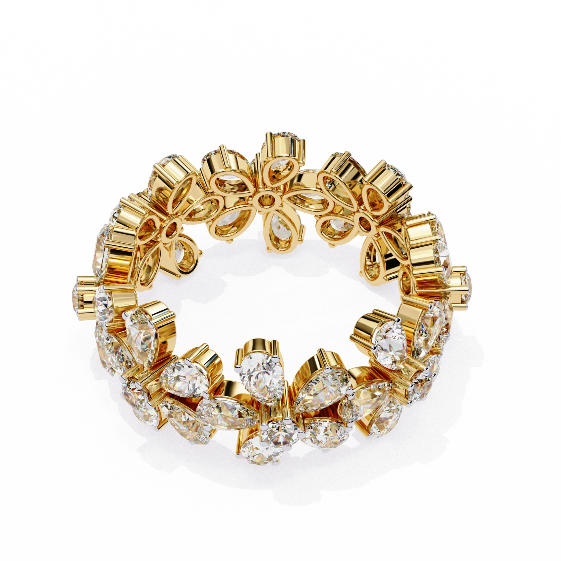 Engagement Ring Gold & Moissanite Diamond Bridal Jewelry