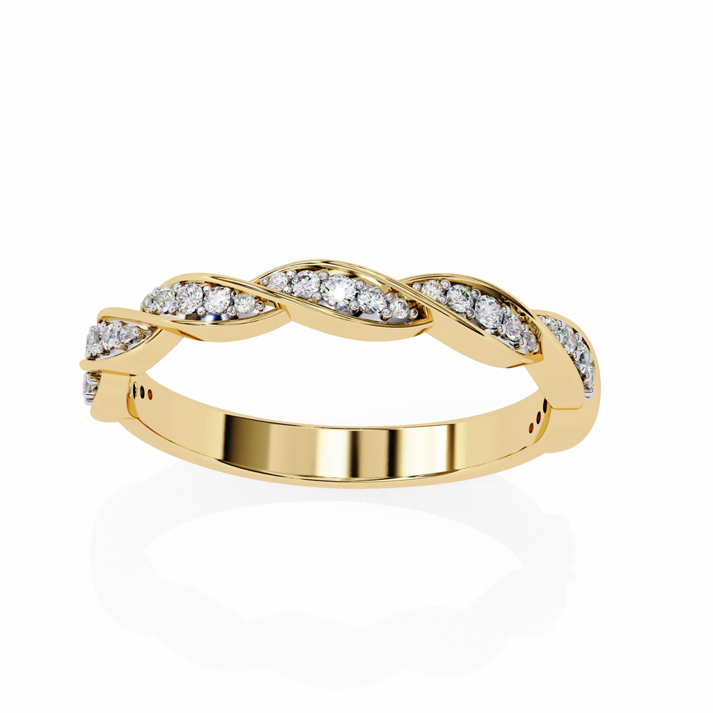 Small Vintage Moissanite Diamond Engagement Ring Dainty Gold Band