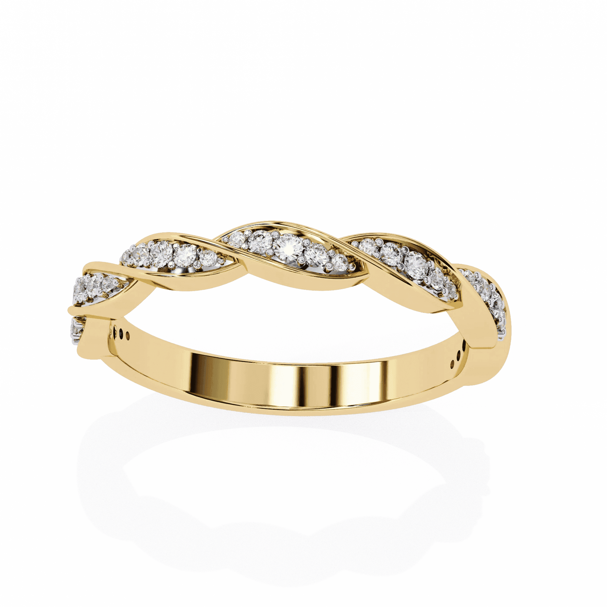 Small Vintage Moissanite Diamond Engagement Ring Dainty Gold Band - Aventus