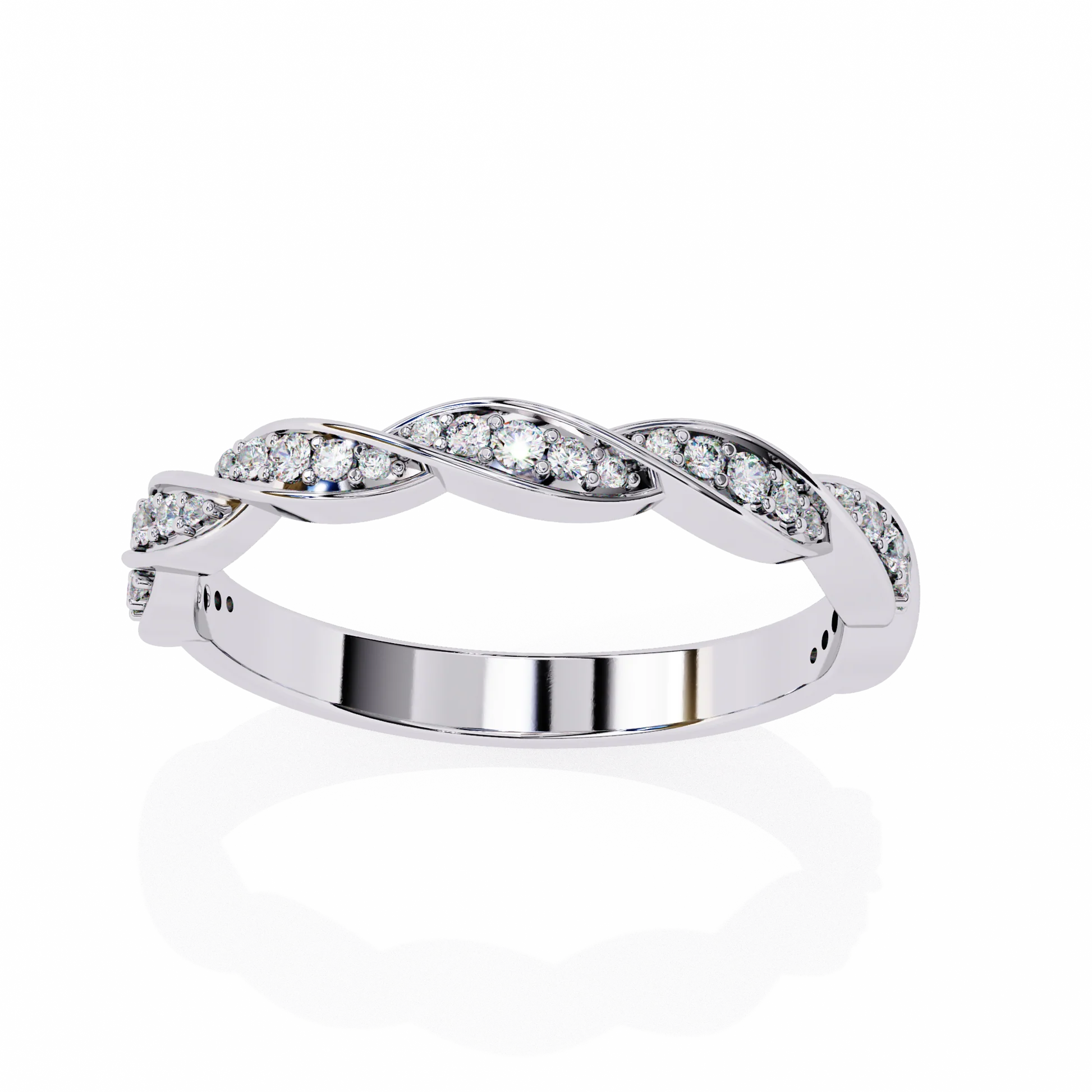 Small Vintage Moissanite Diamond Engagement Ring Dainty Gold Band