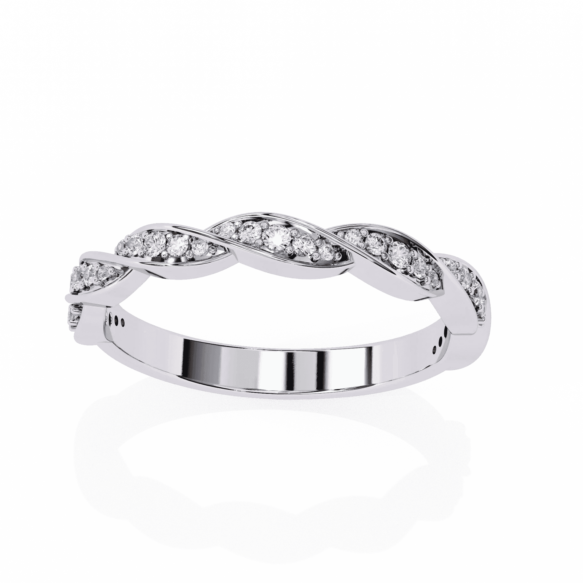 Small Vintage Moissanite Diamond Engagement Ring Dainty Gold Band - Aventus