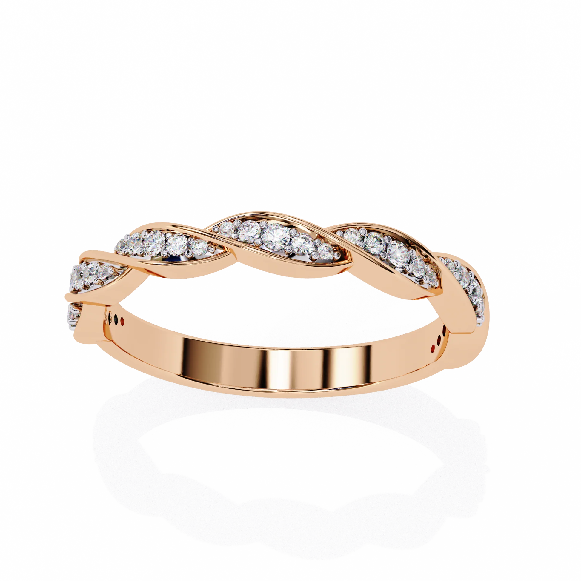 Small Vintage Moissanite Diamond Engagement Ring Dainty Gold Band