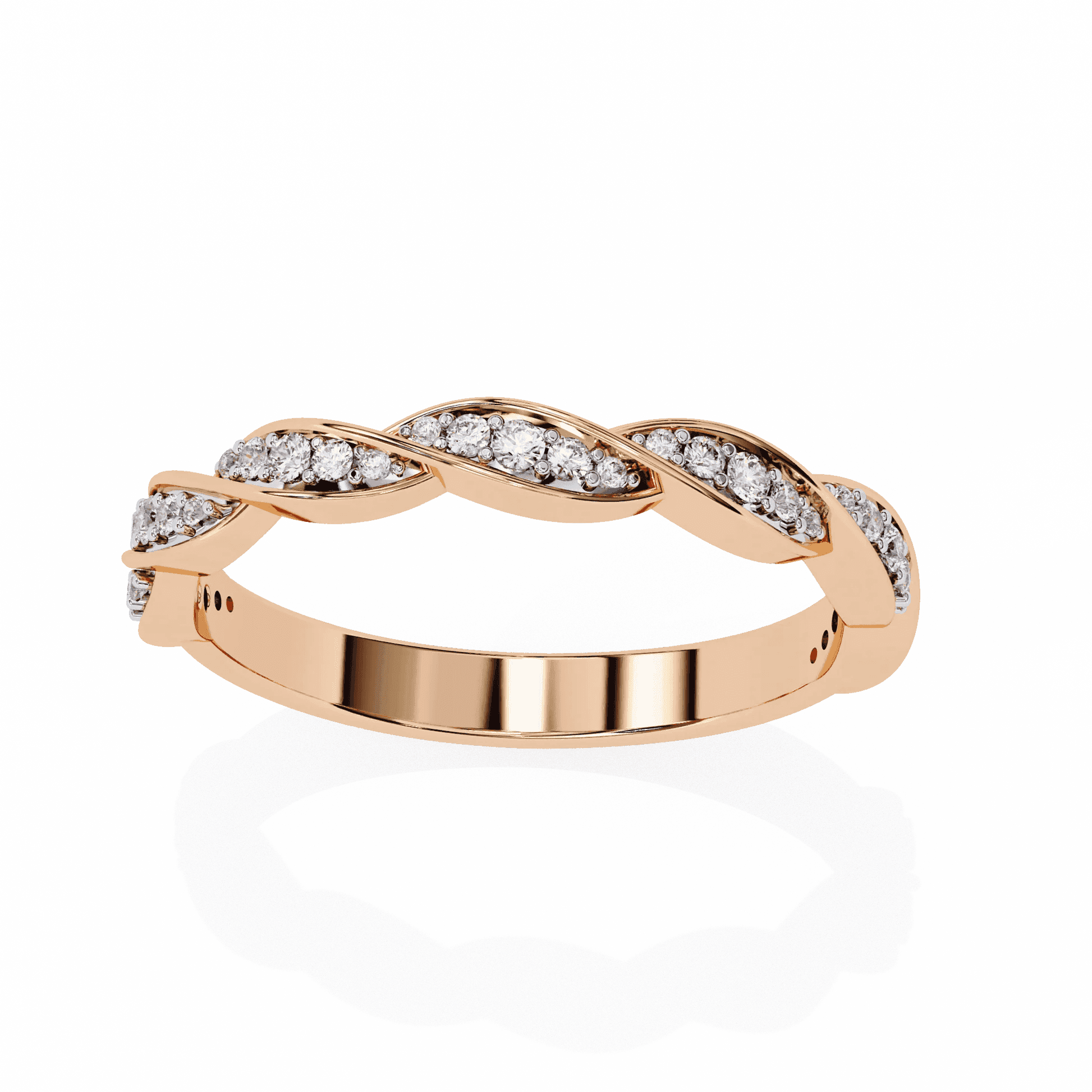 Small Vintage Moissanite Diamond Engagement Ring Dainty Gold Band - Aventus