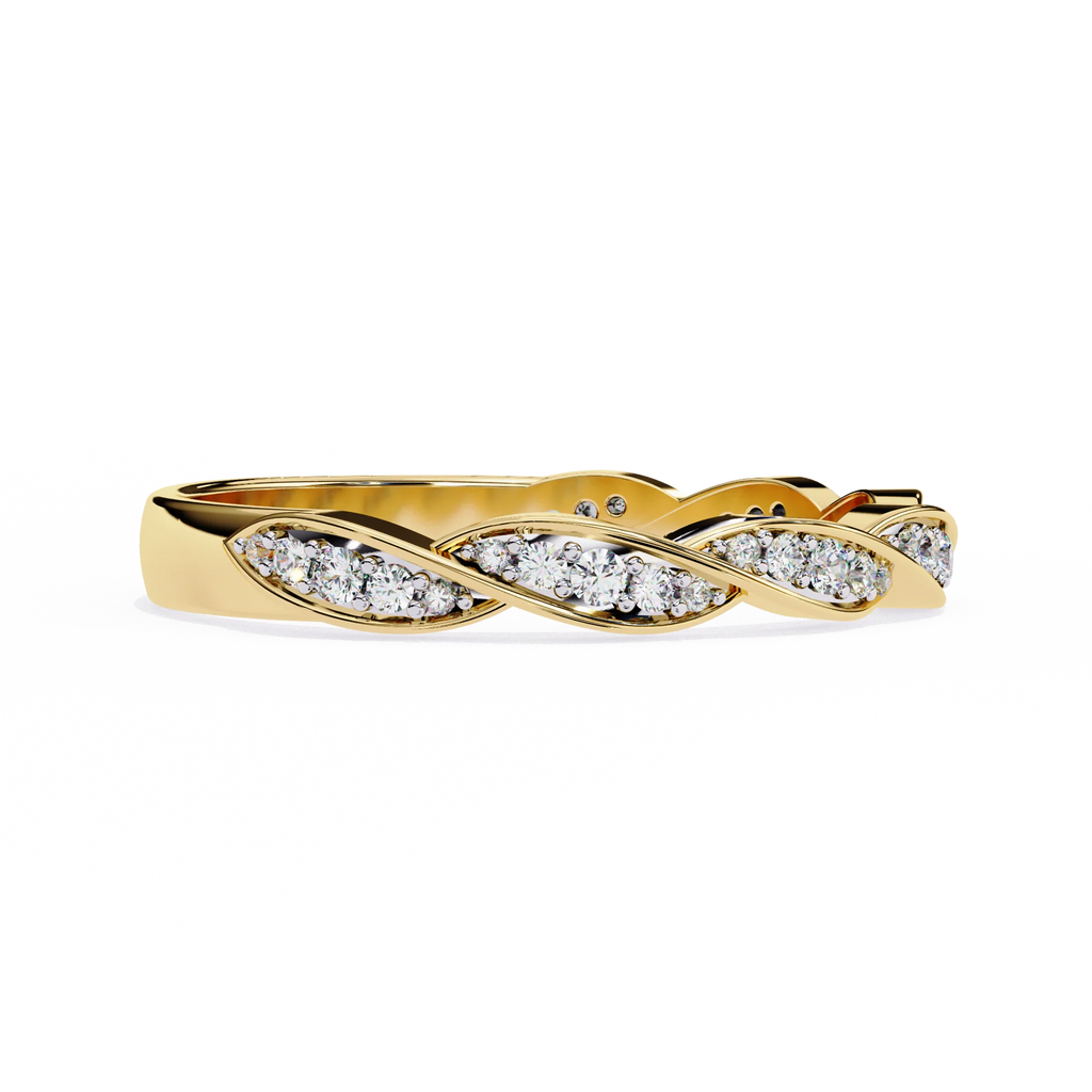 Small Vintage Moissanite Diamond Engagement Ring Dainty Gold Band