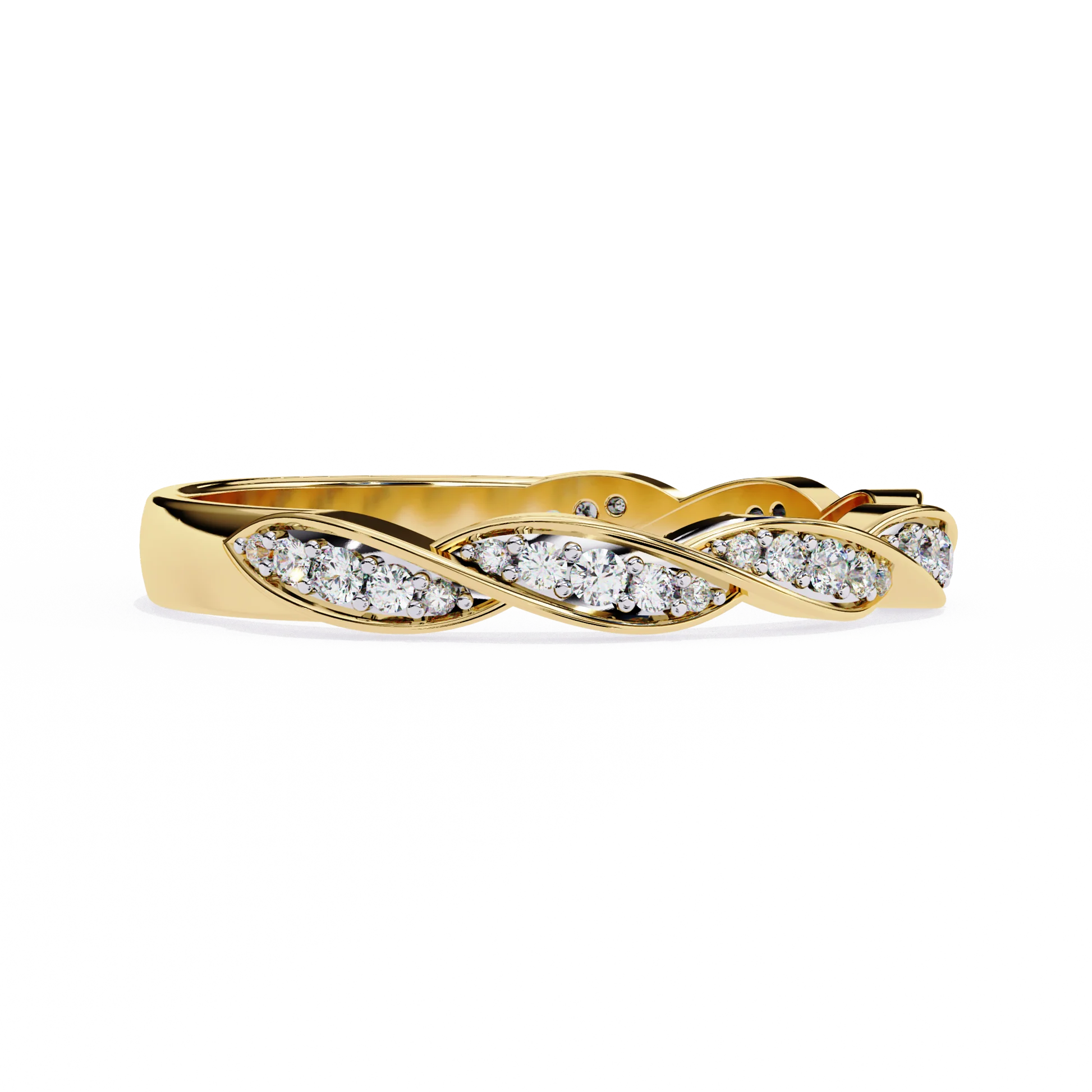 Small Vintage Moissanite Diamond Engagement Ring Dainty Gold Band