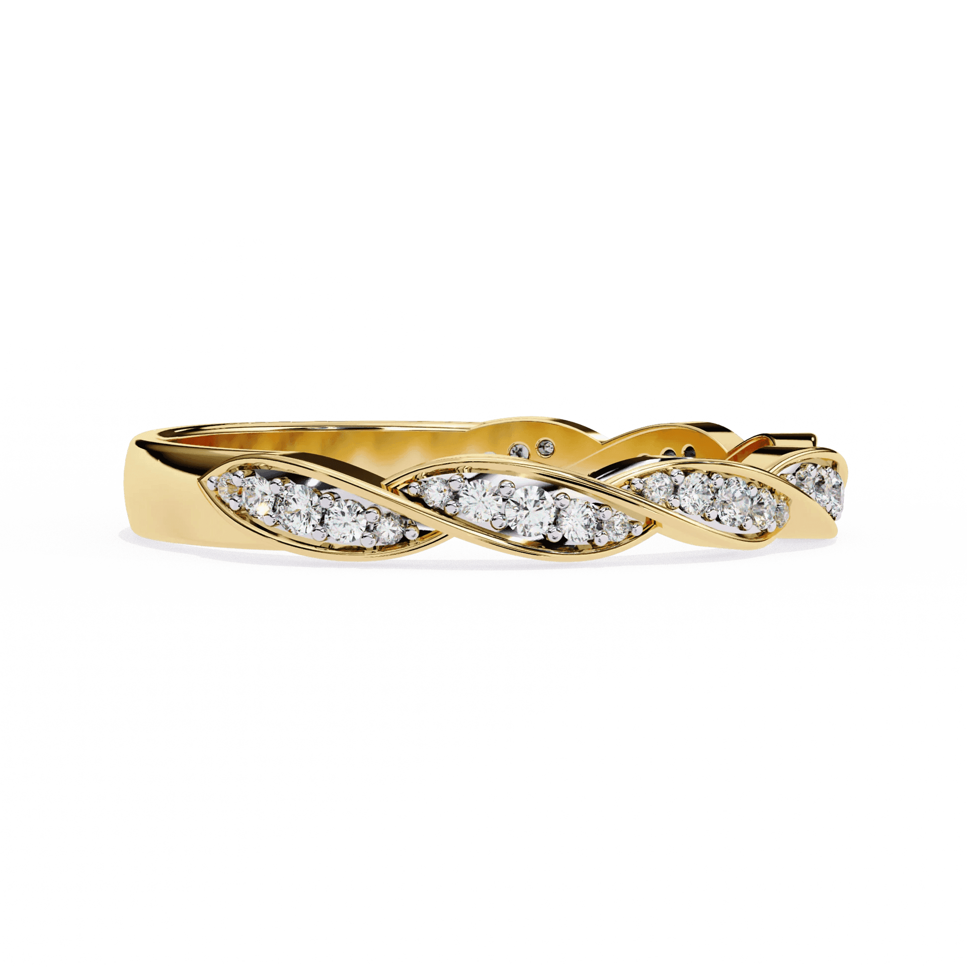 Small Vintage Moissanite Diamond Engagement Ring Dainty Gold Band - Aventus