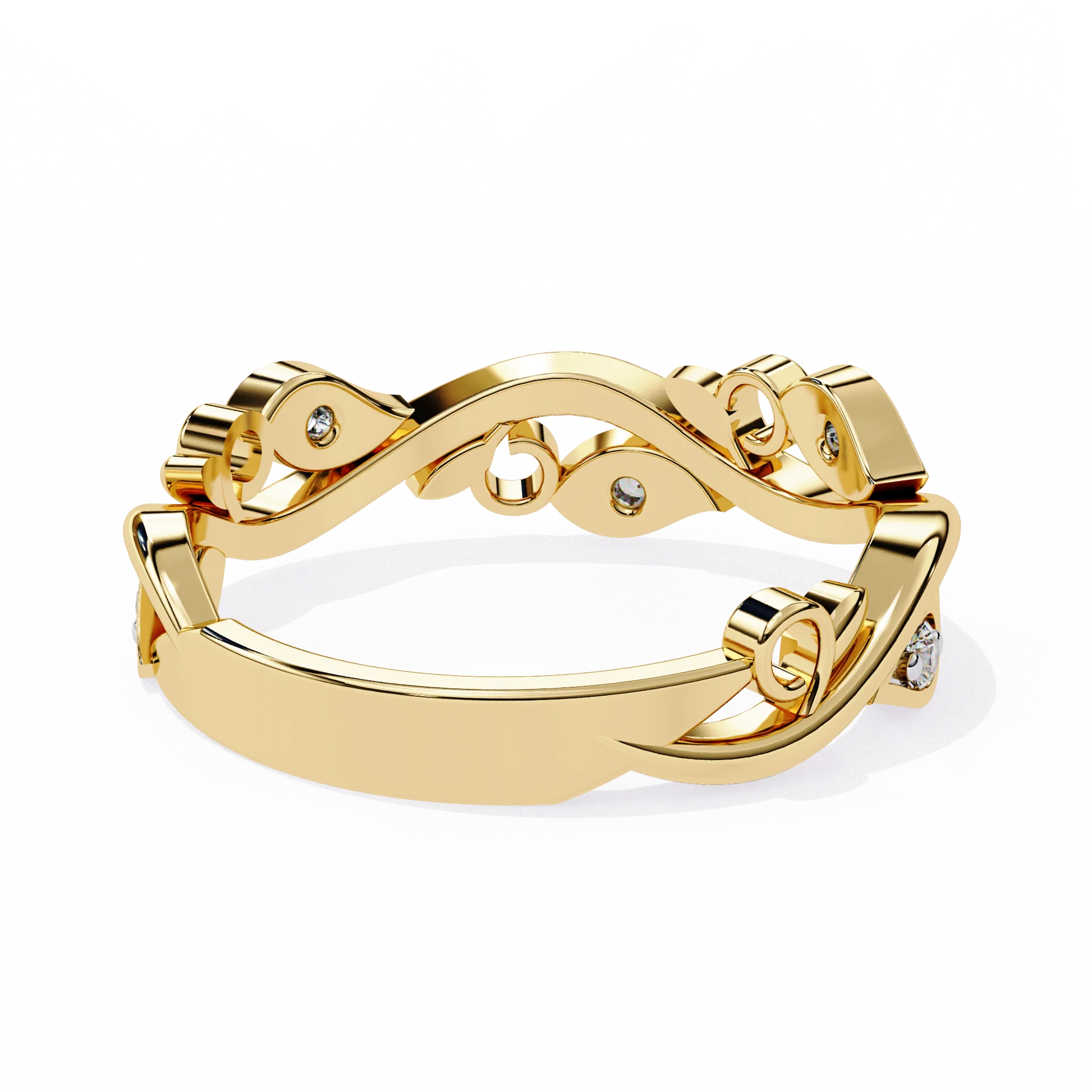 Luxury Vintage Engagement Ring Moissanite Diamond Gold Ring