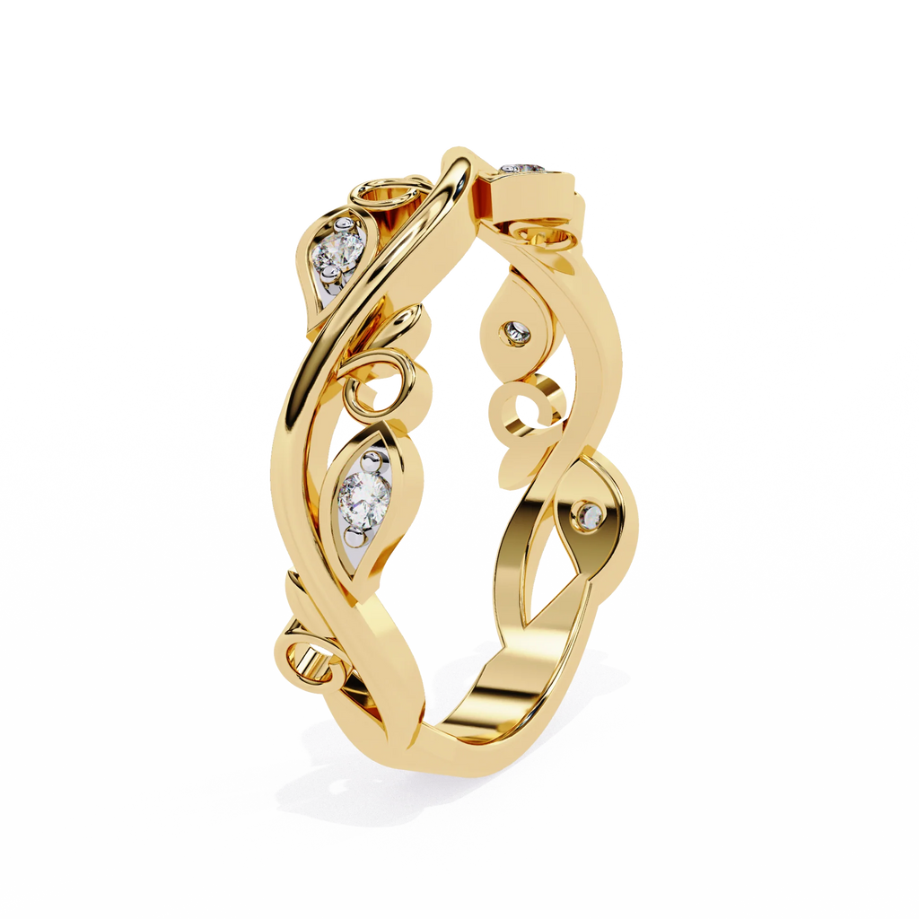 Luxury Vintage Engagement Ring Moissanite Diamond Gold Ring