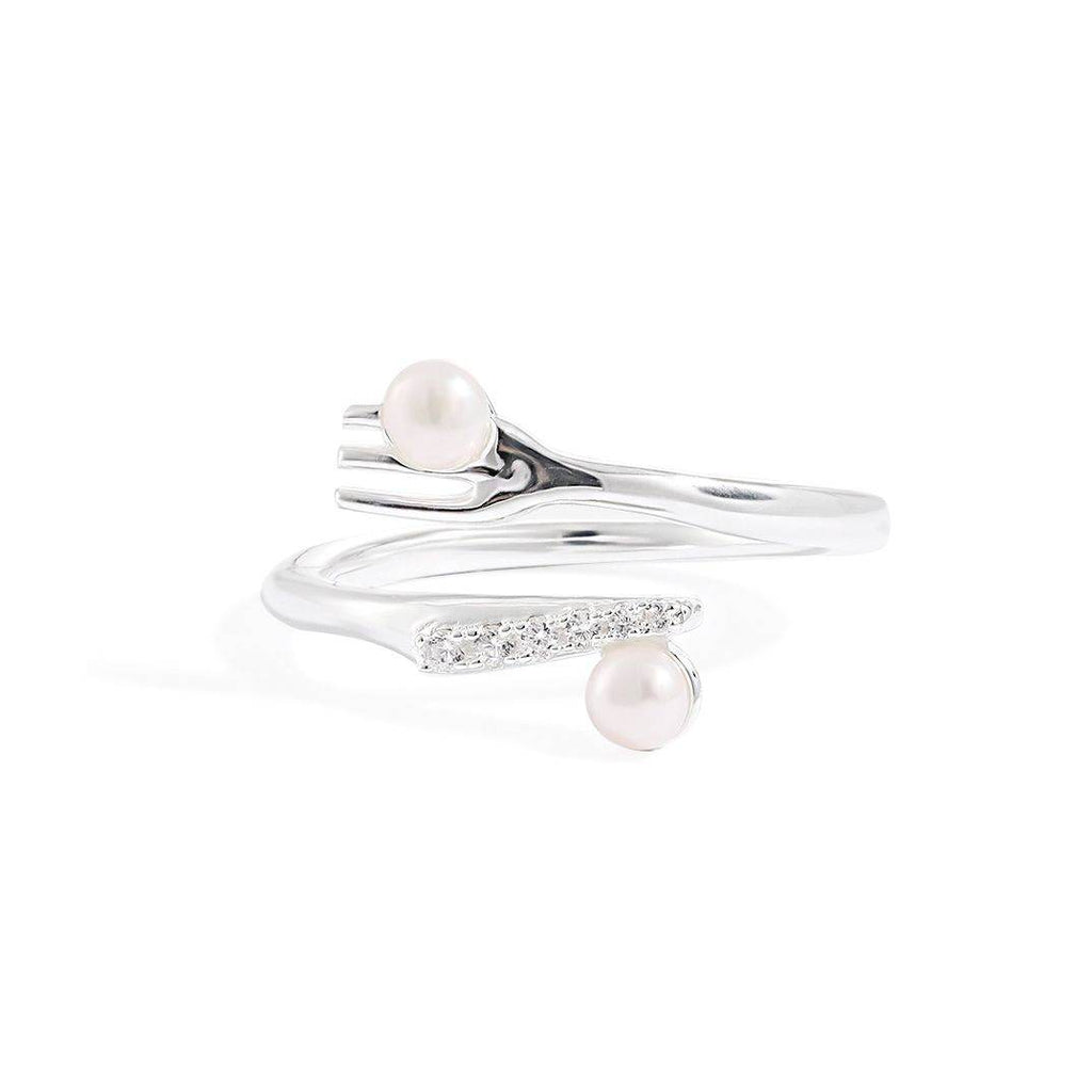 Pearl & Pave Open Ring - Aventus