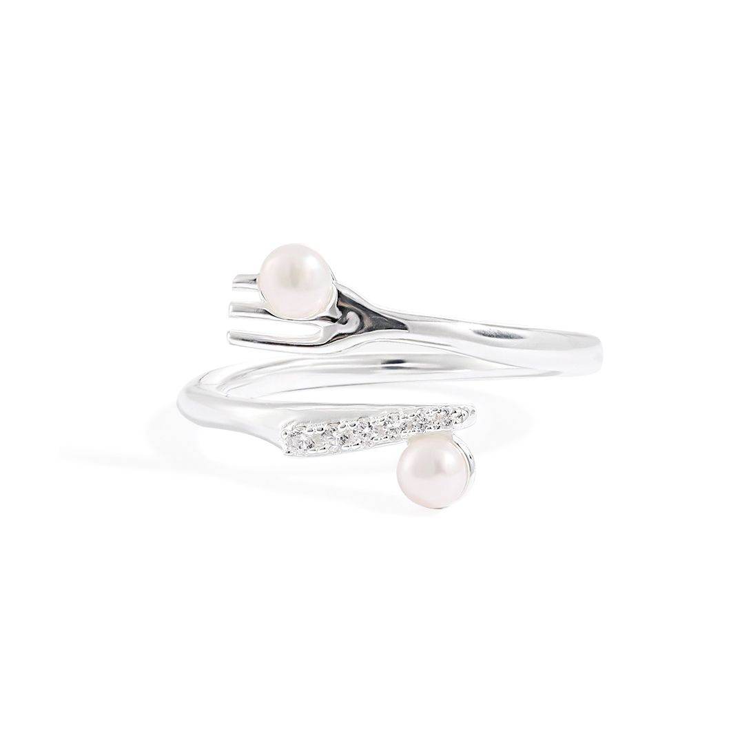 Pearl & Pave Open Ring - Aventus