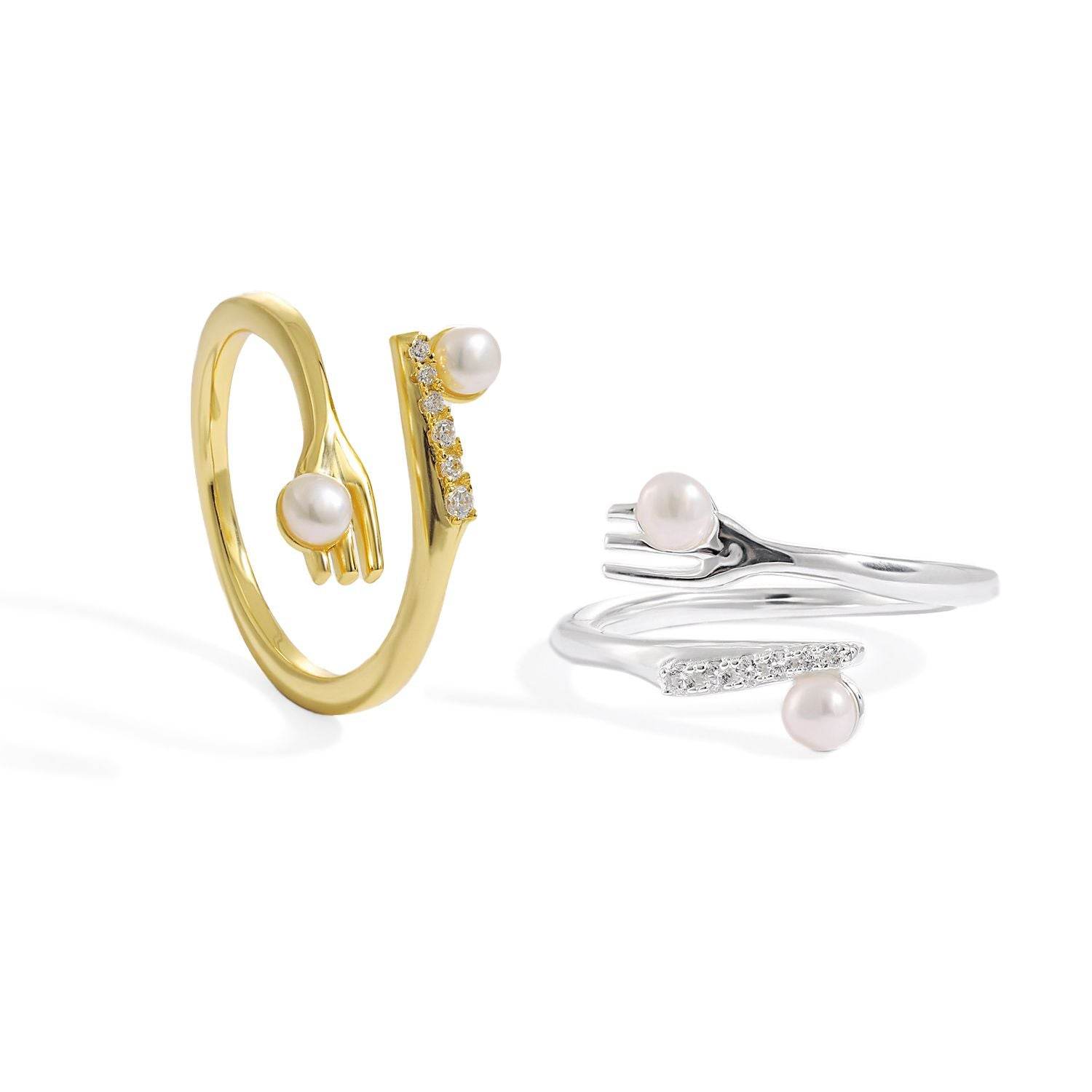 Pearl & Pave Open Ring - Aventus