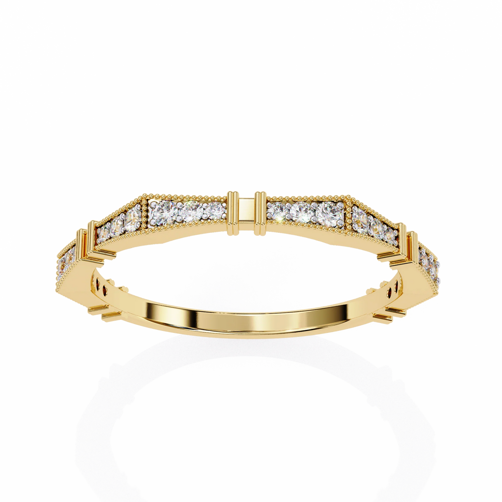 Moissanite Diamond Engagement Ring for Women – 925 Sterling Silver Plated 18K Gold Band