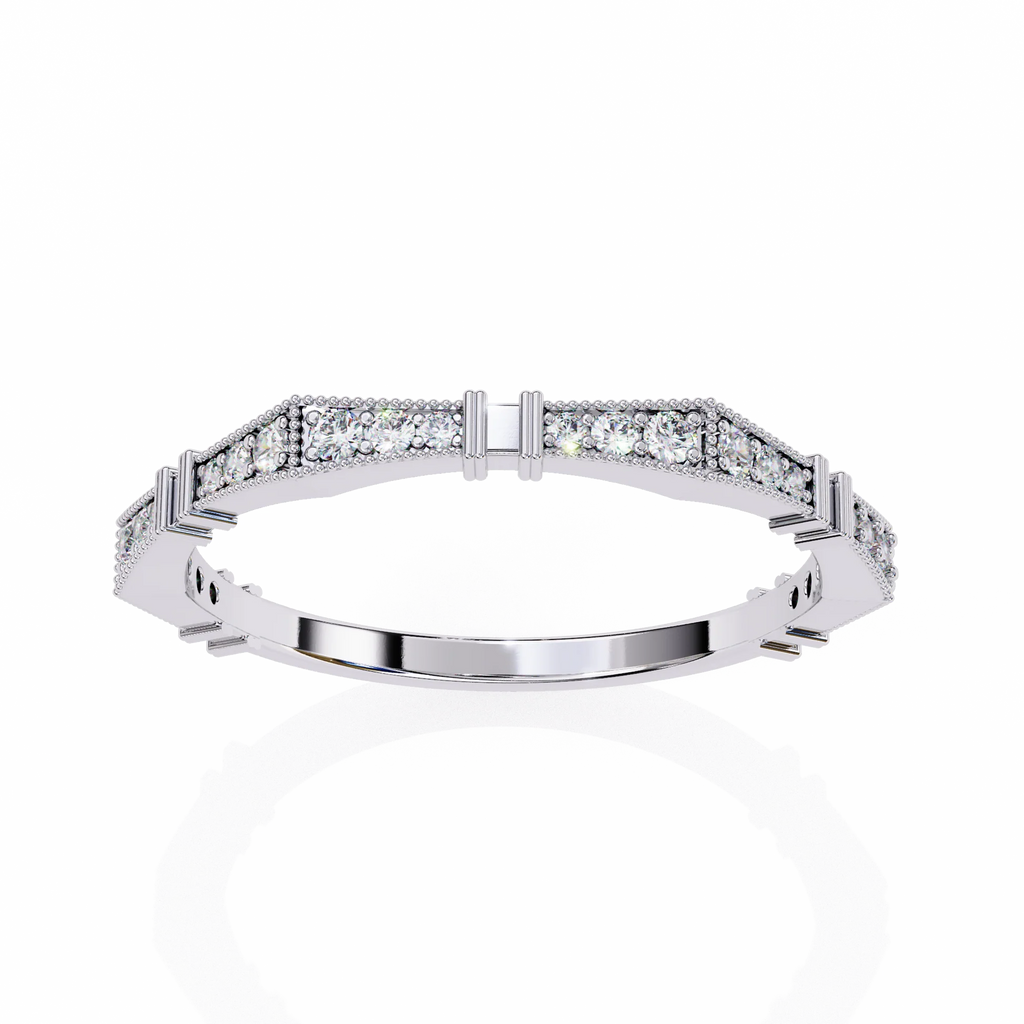 Moissanite Diamond Engagement Ring for Women – 925 Sterling Silver Plated 18K Gold Band