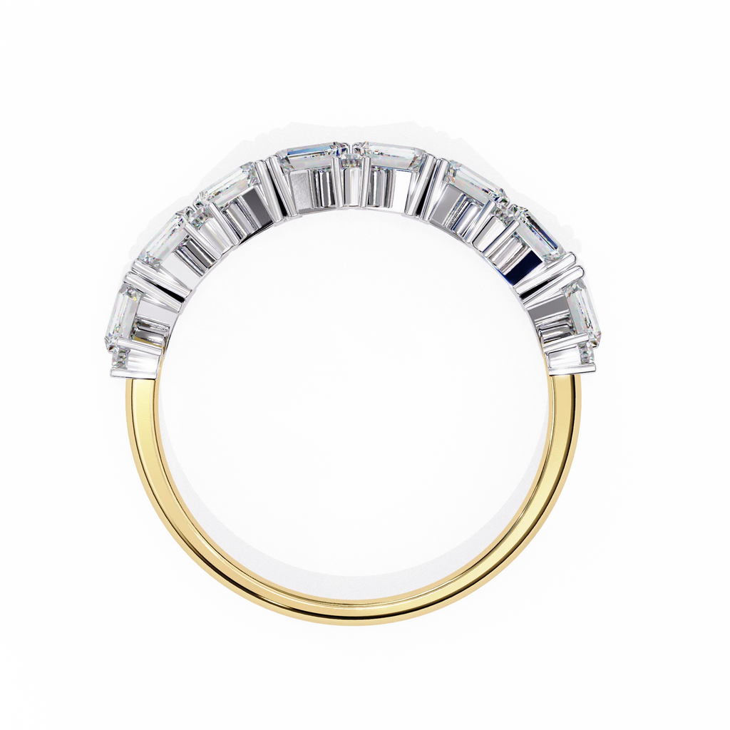 Moissanite Diamond Ring with Butterfly Wing Sparklers