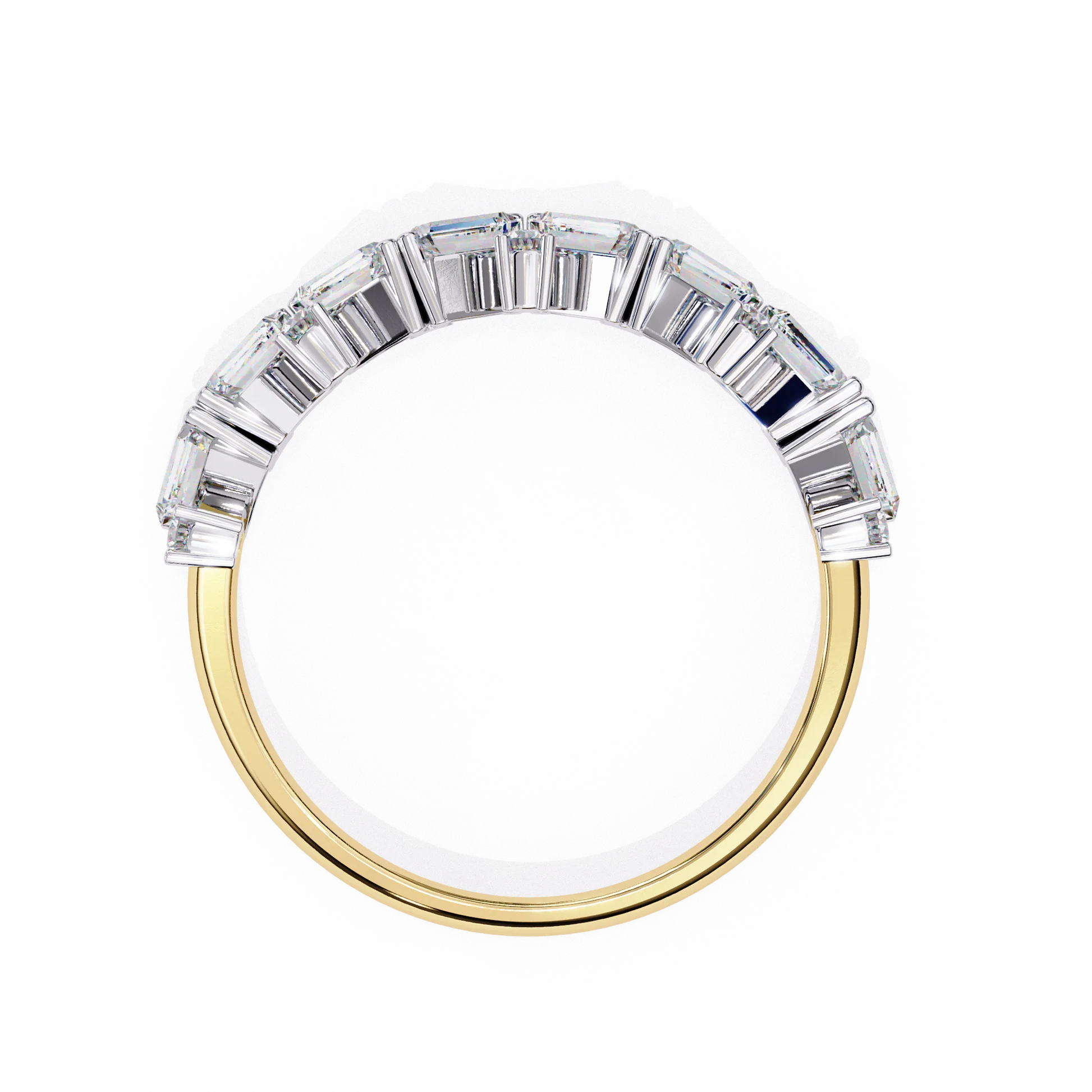 Moissanite Diamond Ring with Butterfly Wing Sparklers