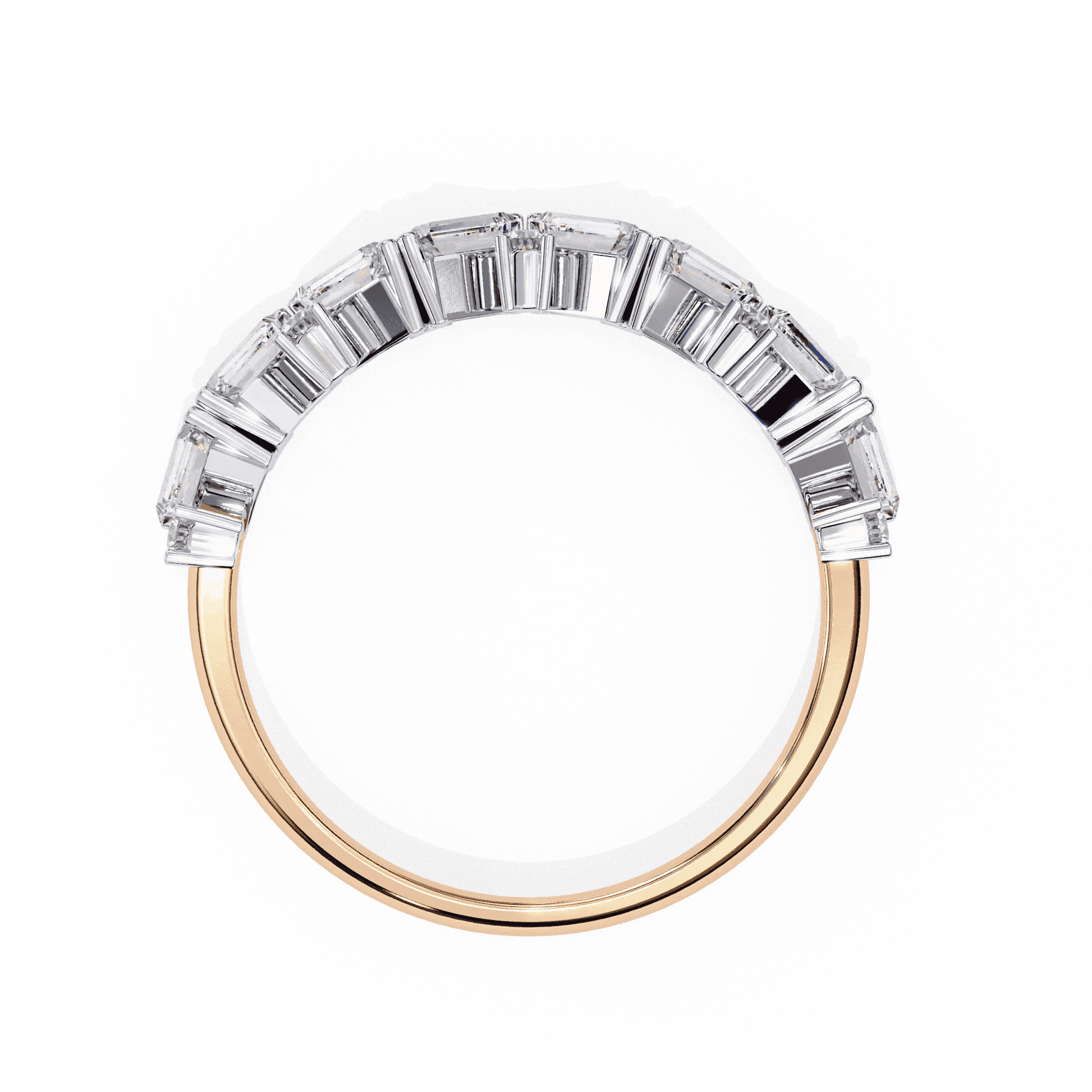 Moissanite Diamond Ring with Butterfly Wing Sparklers - Aventus