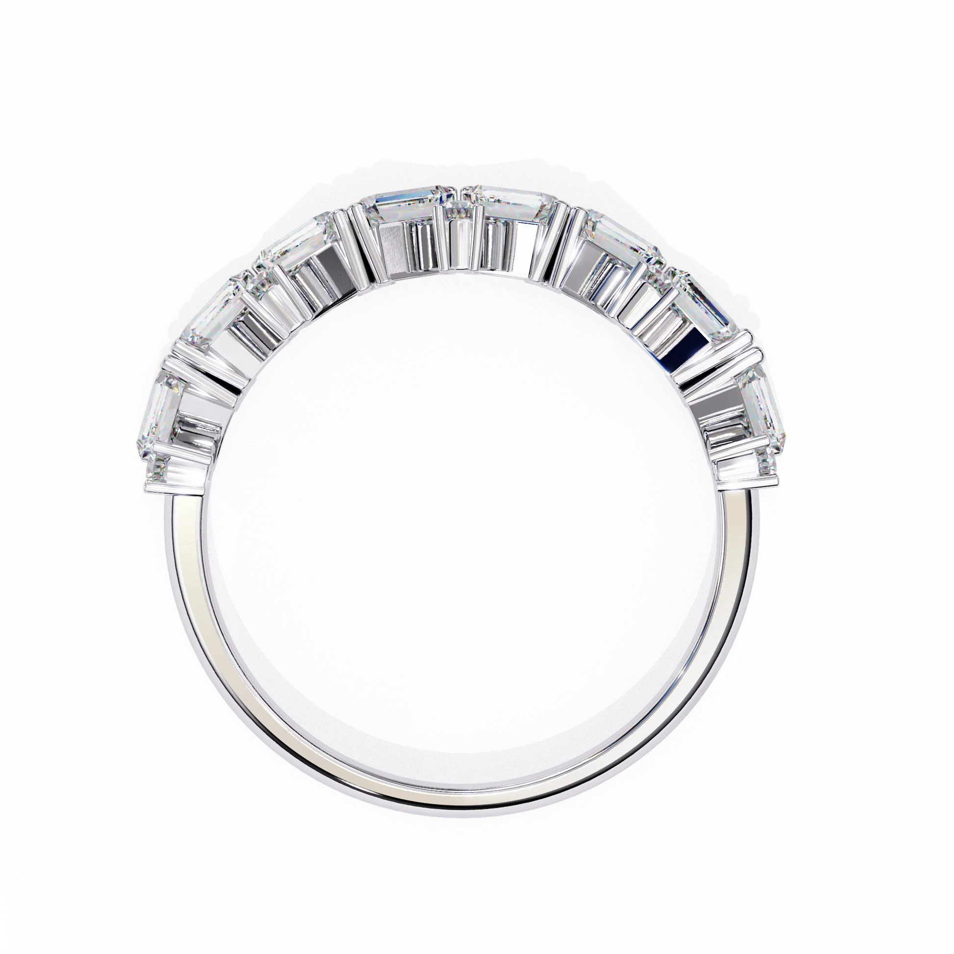 Moissanite Diamond Ring with Butterfly Wing Sparklers