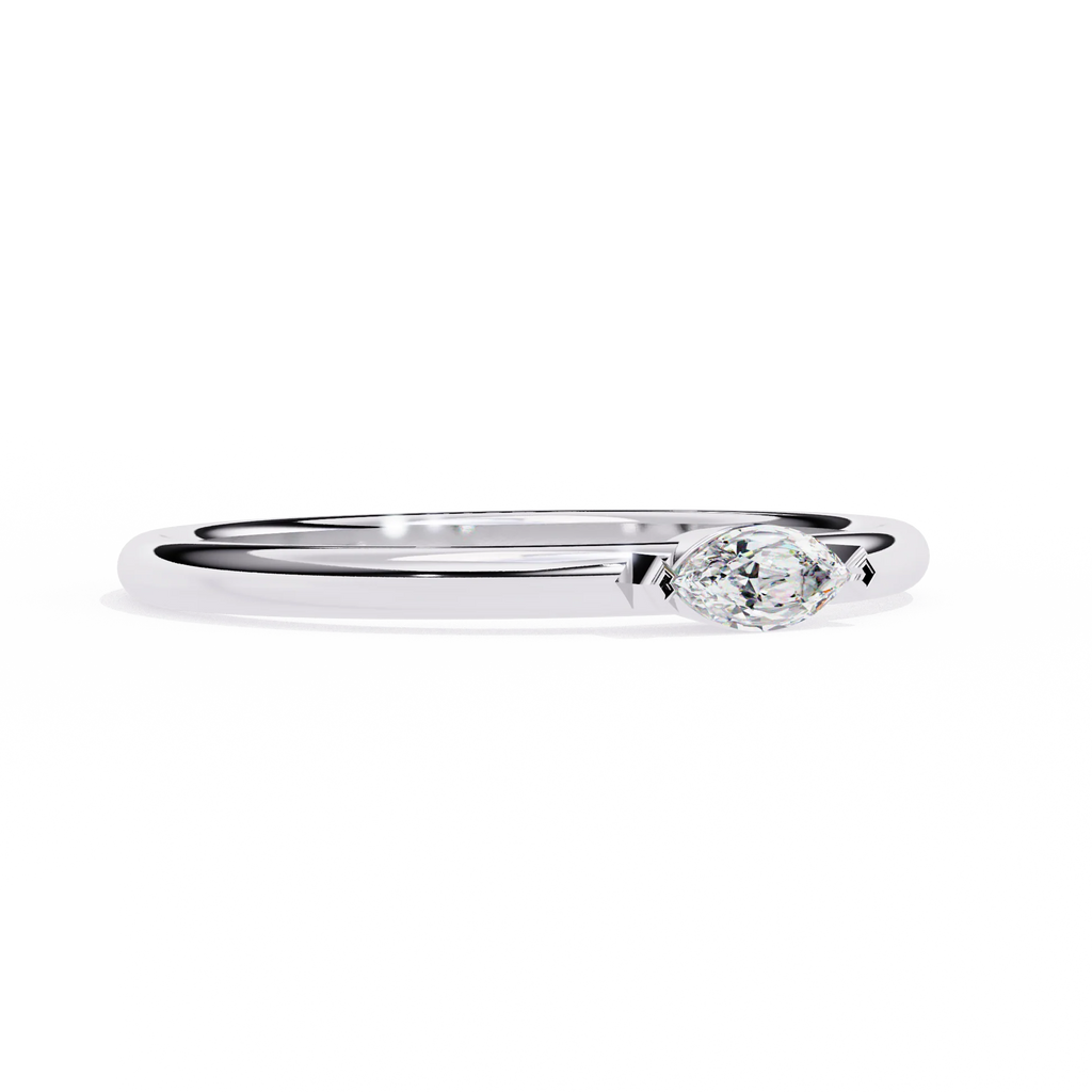 ced Out Moissanite Diamond Wedding Band in Sterling Silver