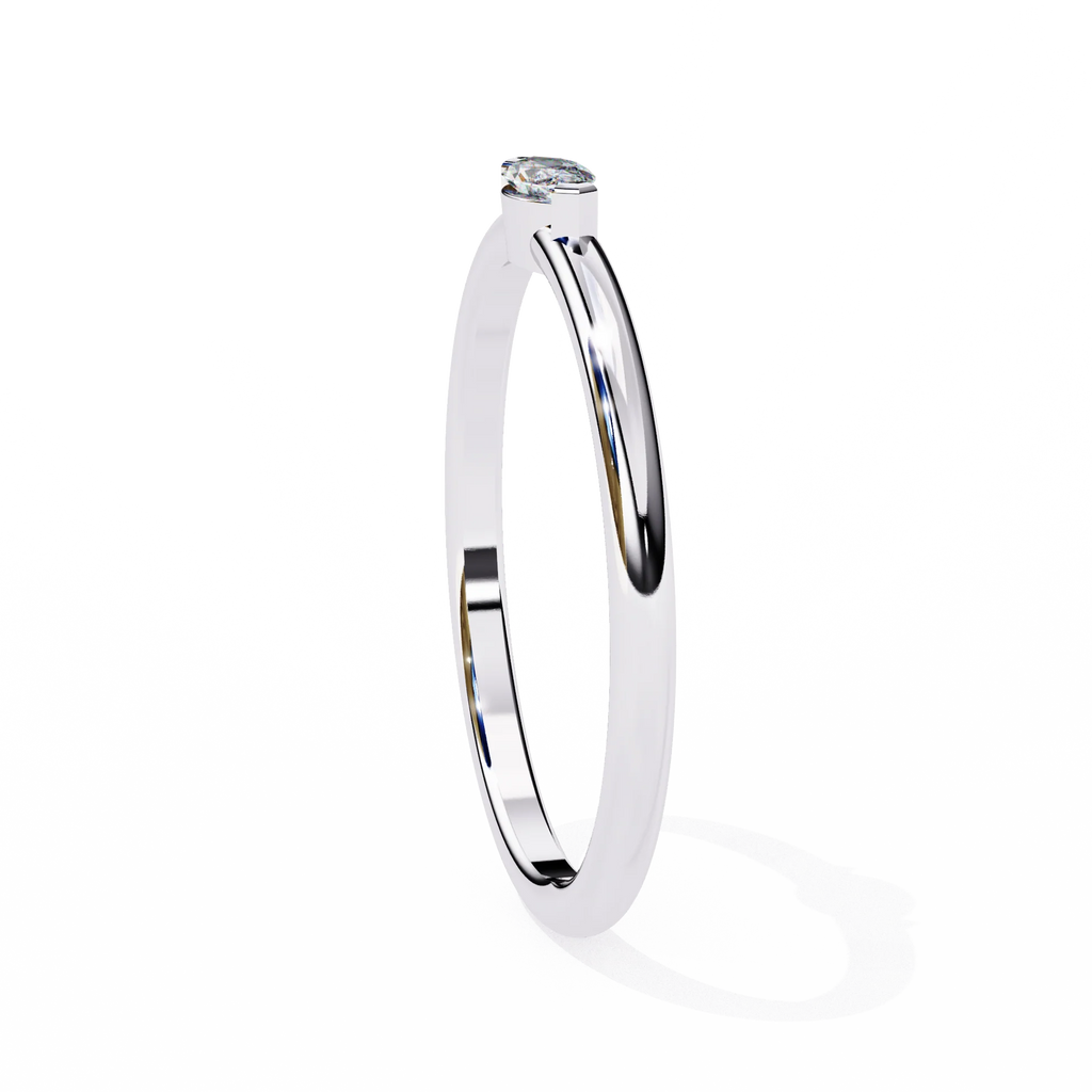 ced Out Moissanite Diamond Wedding Band in Sterling Silver