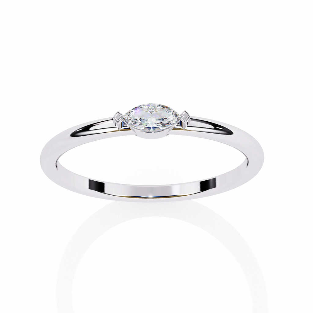 ced Out Moissanite Diamond Wedding Band in Sterling Silver