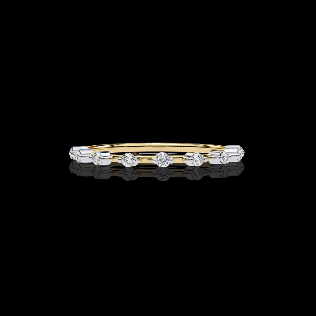 Moissanite Diamond Ring for Women Silver Gold Plated Wedding & Engagement Band