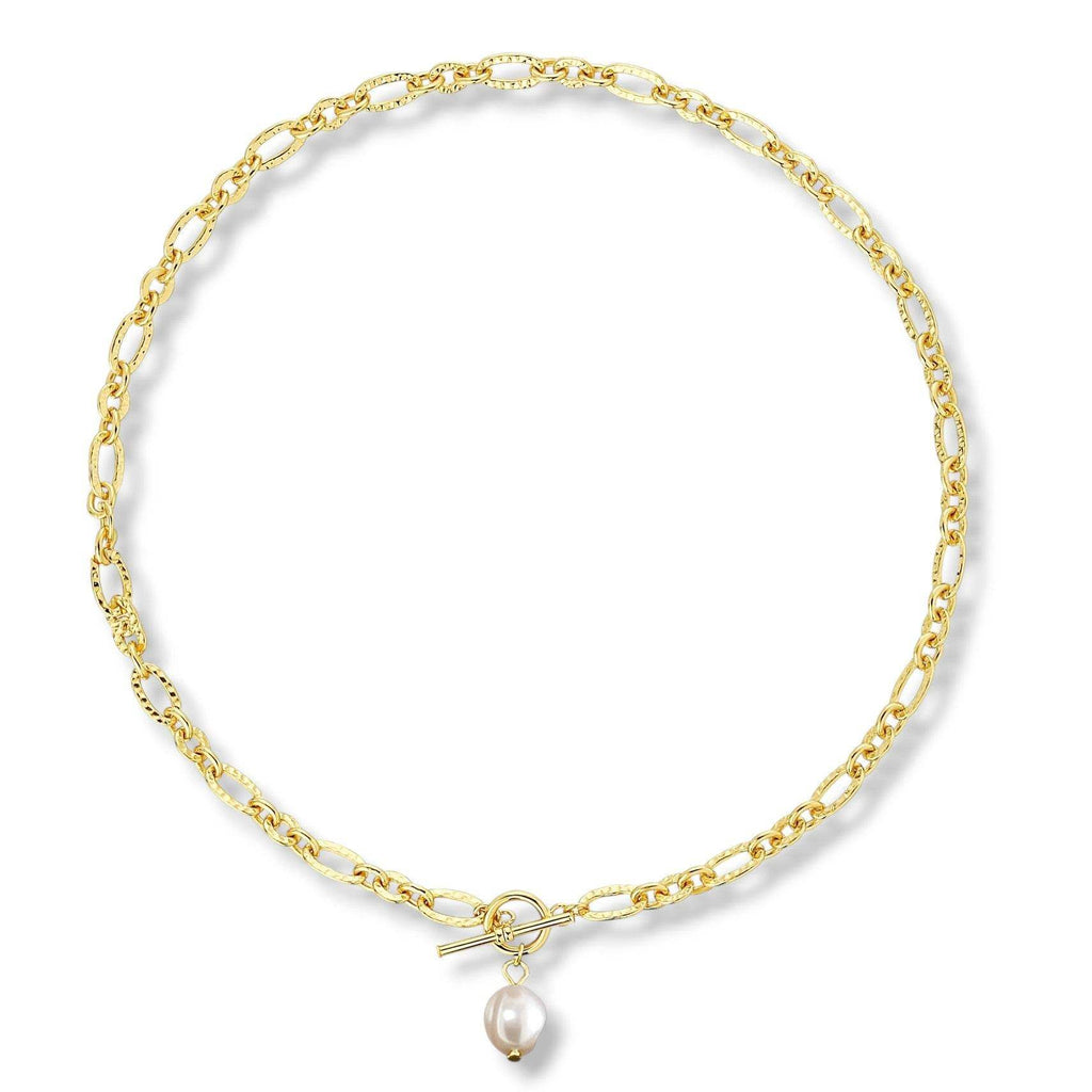 Natural Pearl Oval Chain Necklace - Aventus