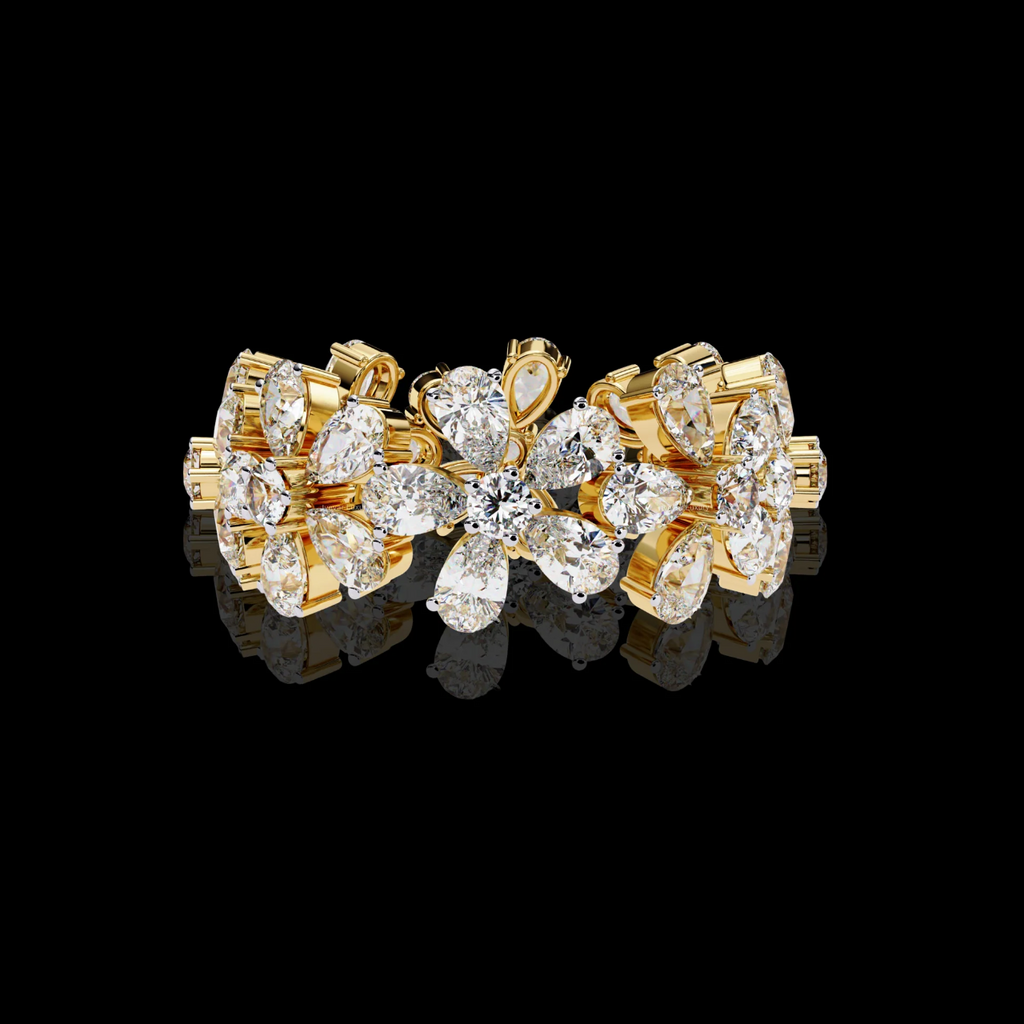 Engagement Ring Gold & Moissanite Diamond Bridal Jewelry
