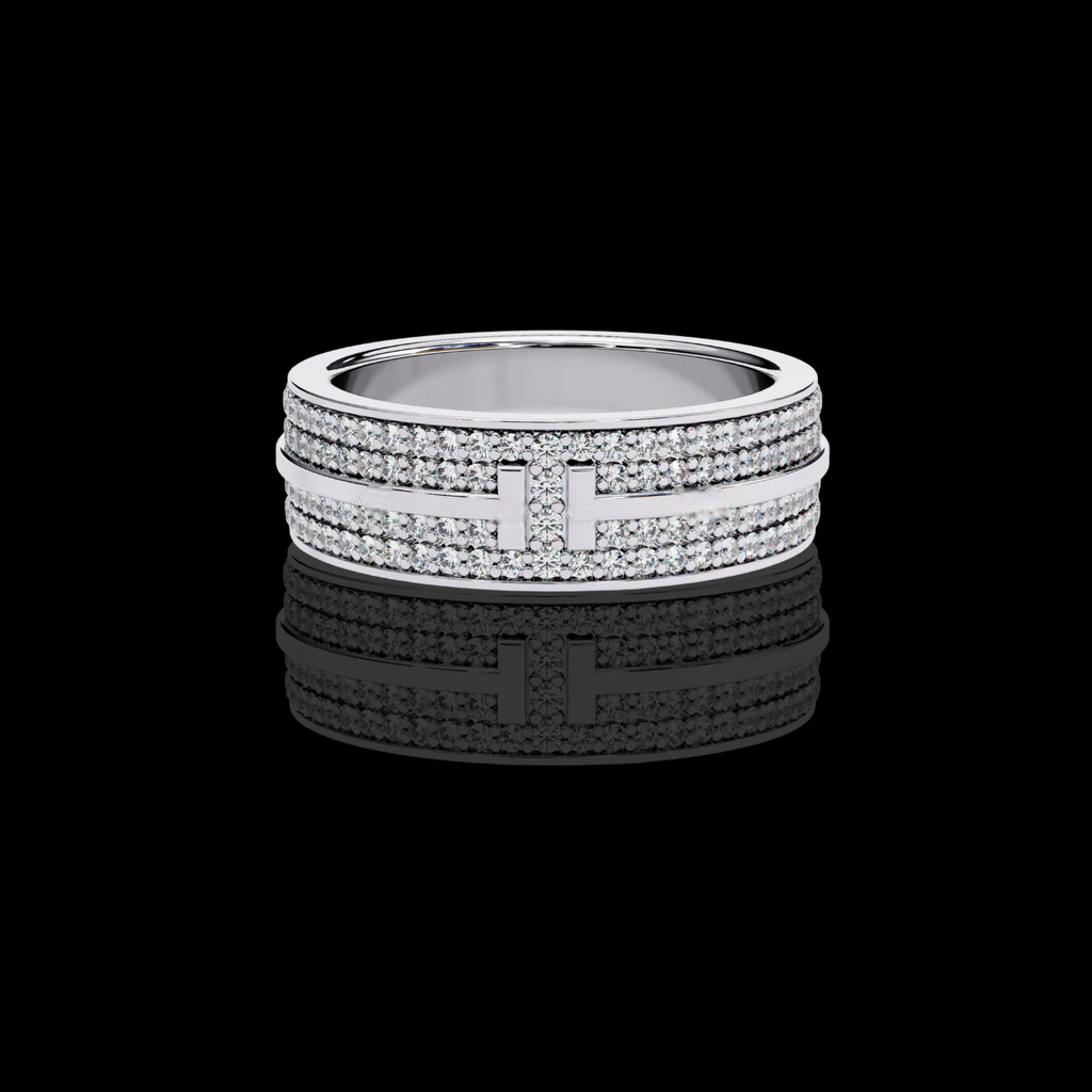 Perfect Moissanite Diamond Engagement Ring Gift for Her Silver Gold Plated Band