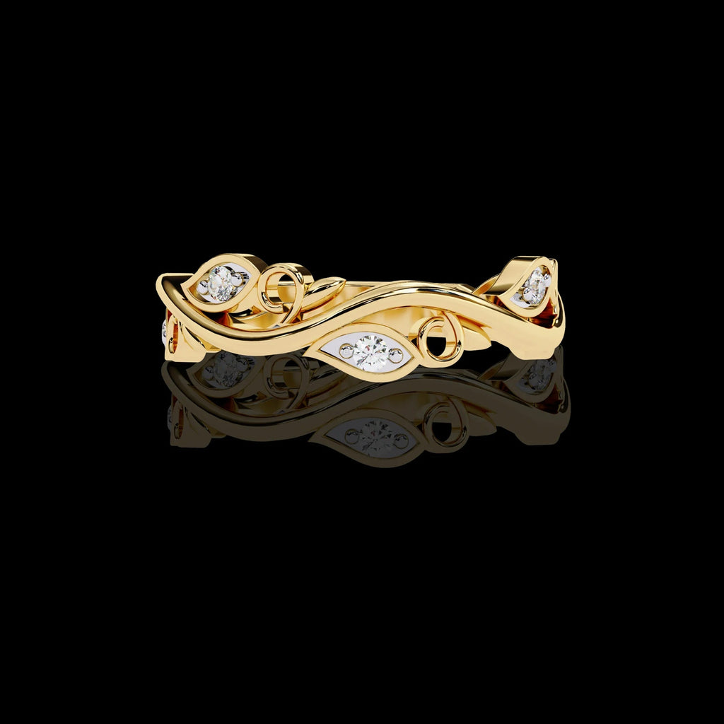 Luxury Vintage Engagement Ring Moissanite Diamond Gold Ring