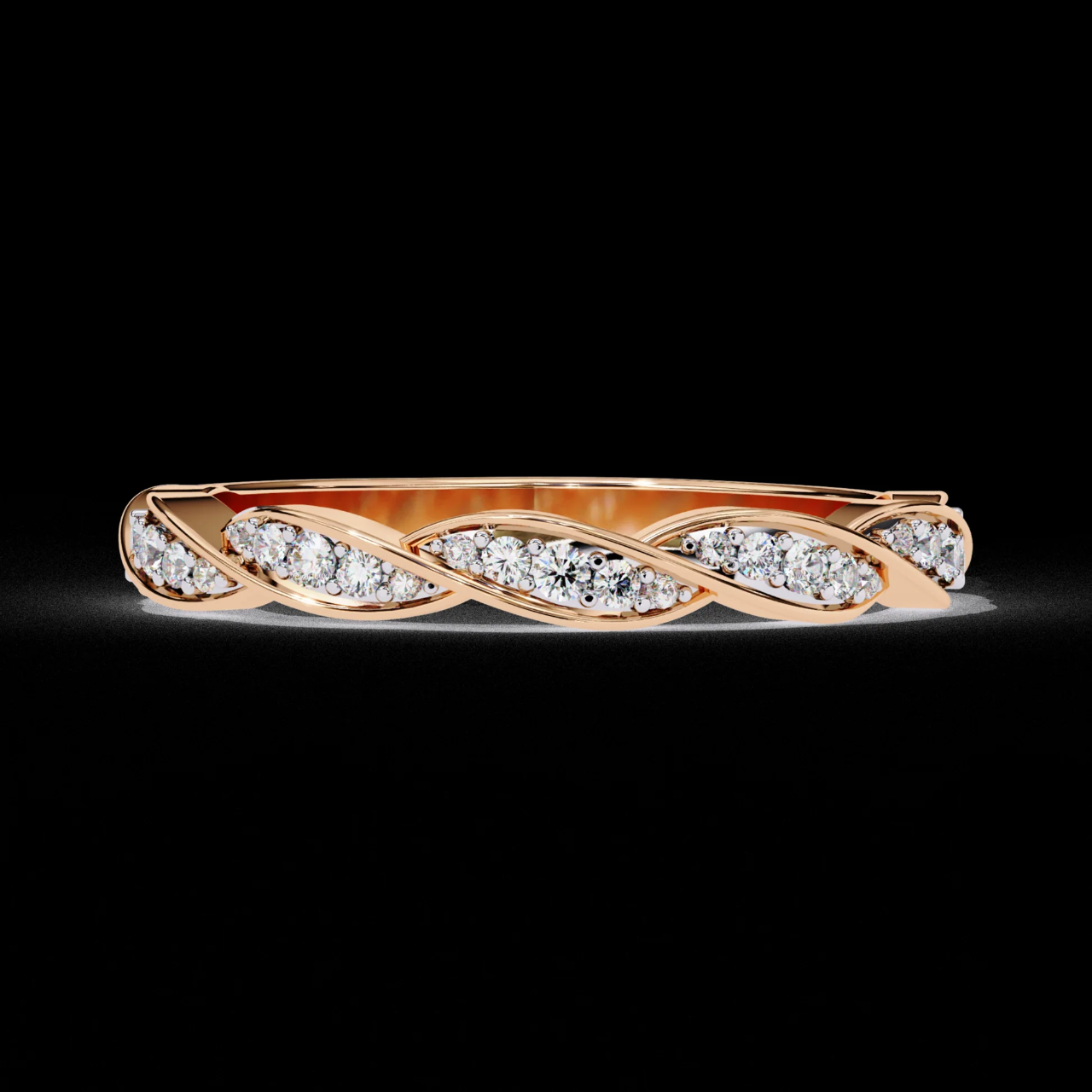 Small Vintage Moissanite Diamond Engagement Ring Dainty Gold Band
