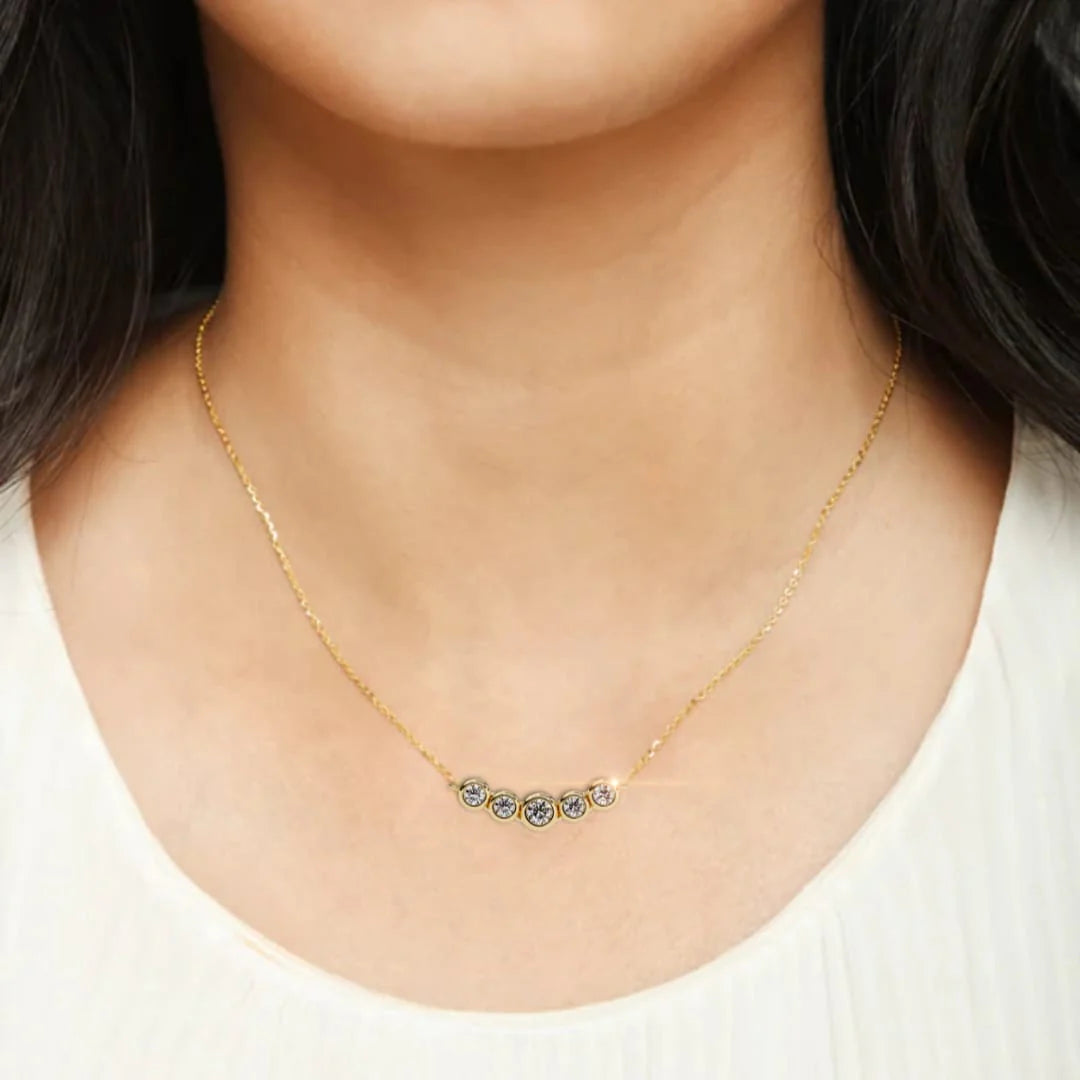 Round Cut Moissanite Pendant Necklace for Women – Brilliant Sparkle