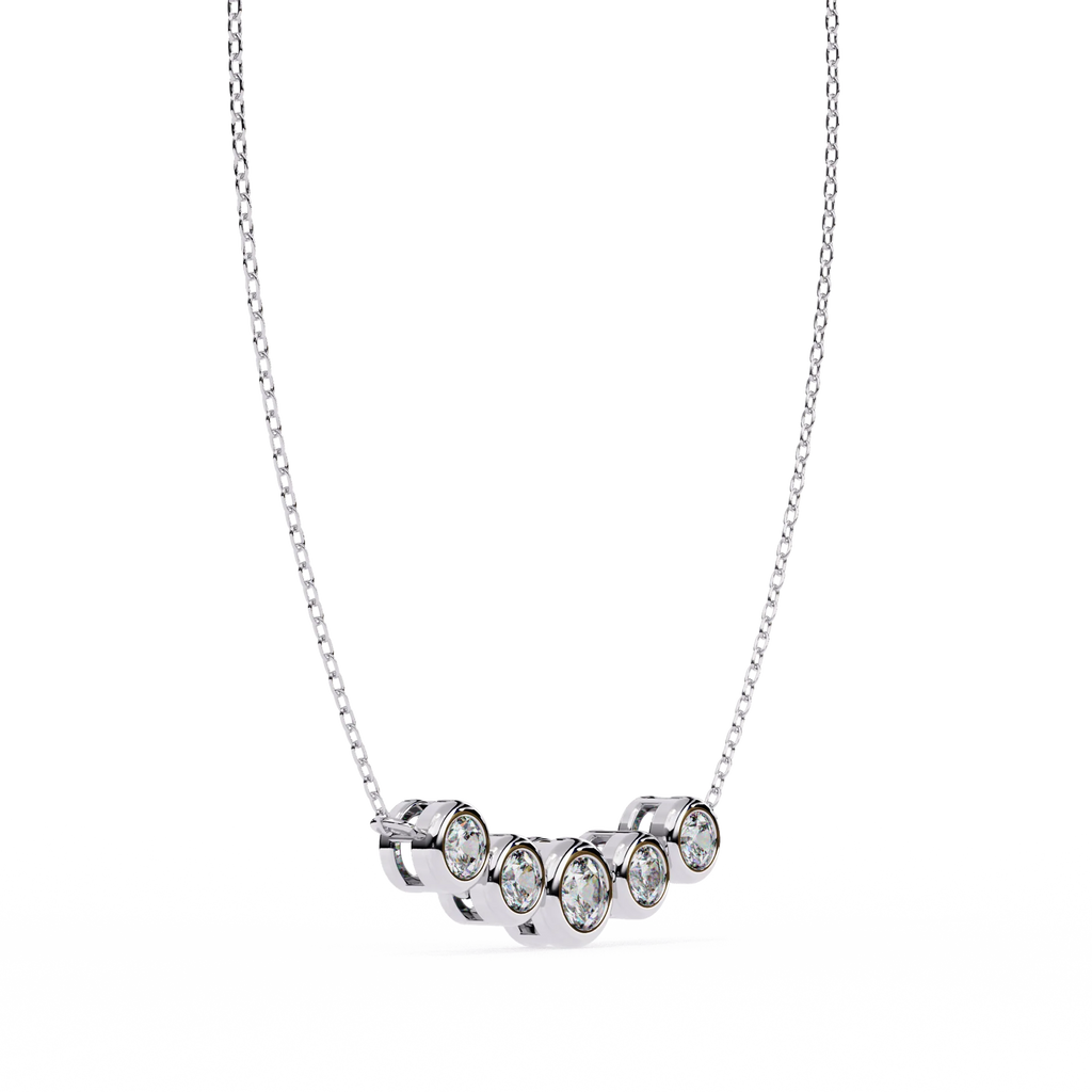 Round Cut Moissanite Pendant Necklace for Women – Brilliant Sparkle