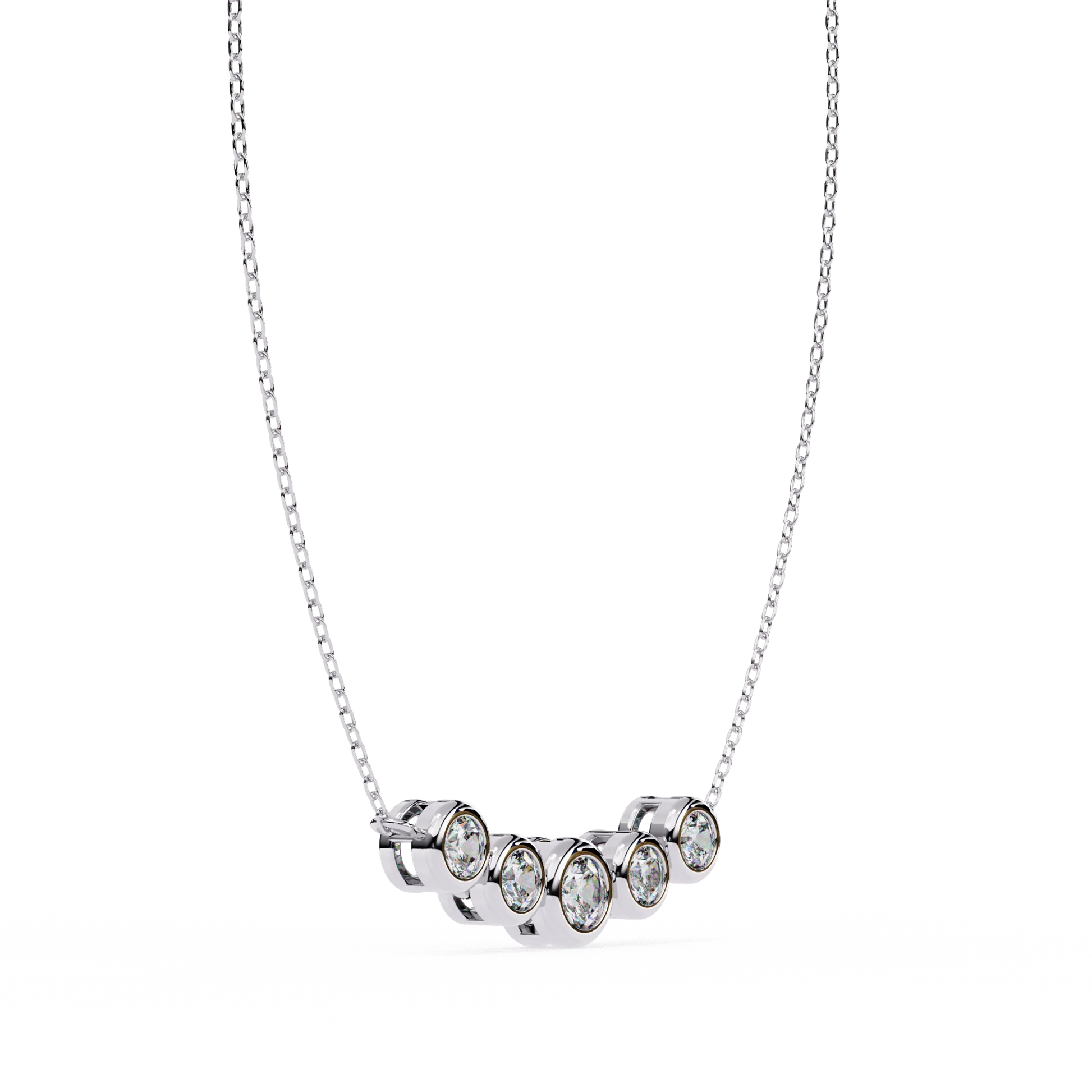Round Cut Moissanite Pendant Necklace for Women – Brilliant Sparkle