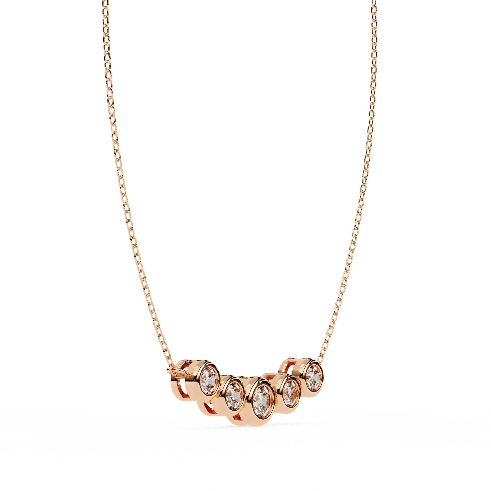 Round Cut Moissanite Pendant Necklace for Women – Brilliant Sparkle