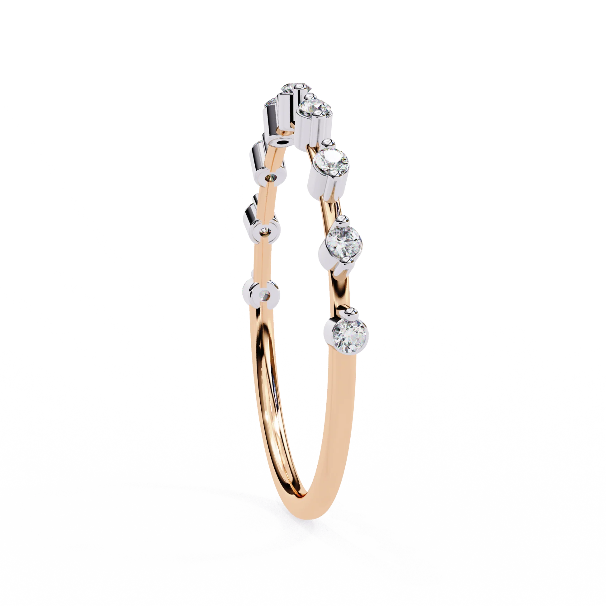 Moissanite Diamond Ring for Women Silver Gold Plated Wedding & Engagement Band