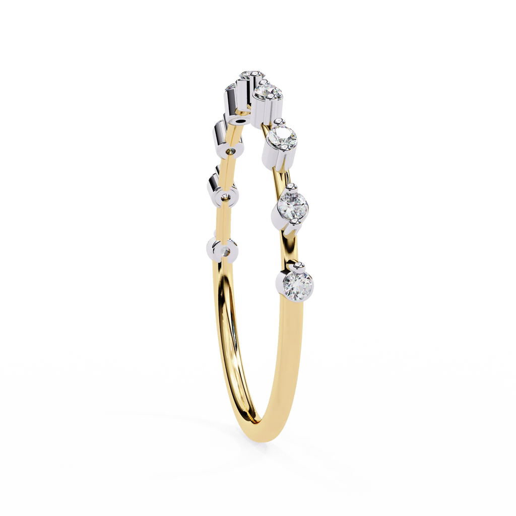 Moissanite Diamond Ring for Women Silver Gold Plated Wedding & Engagement Band