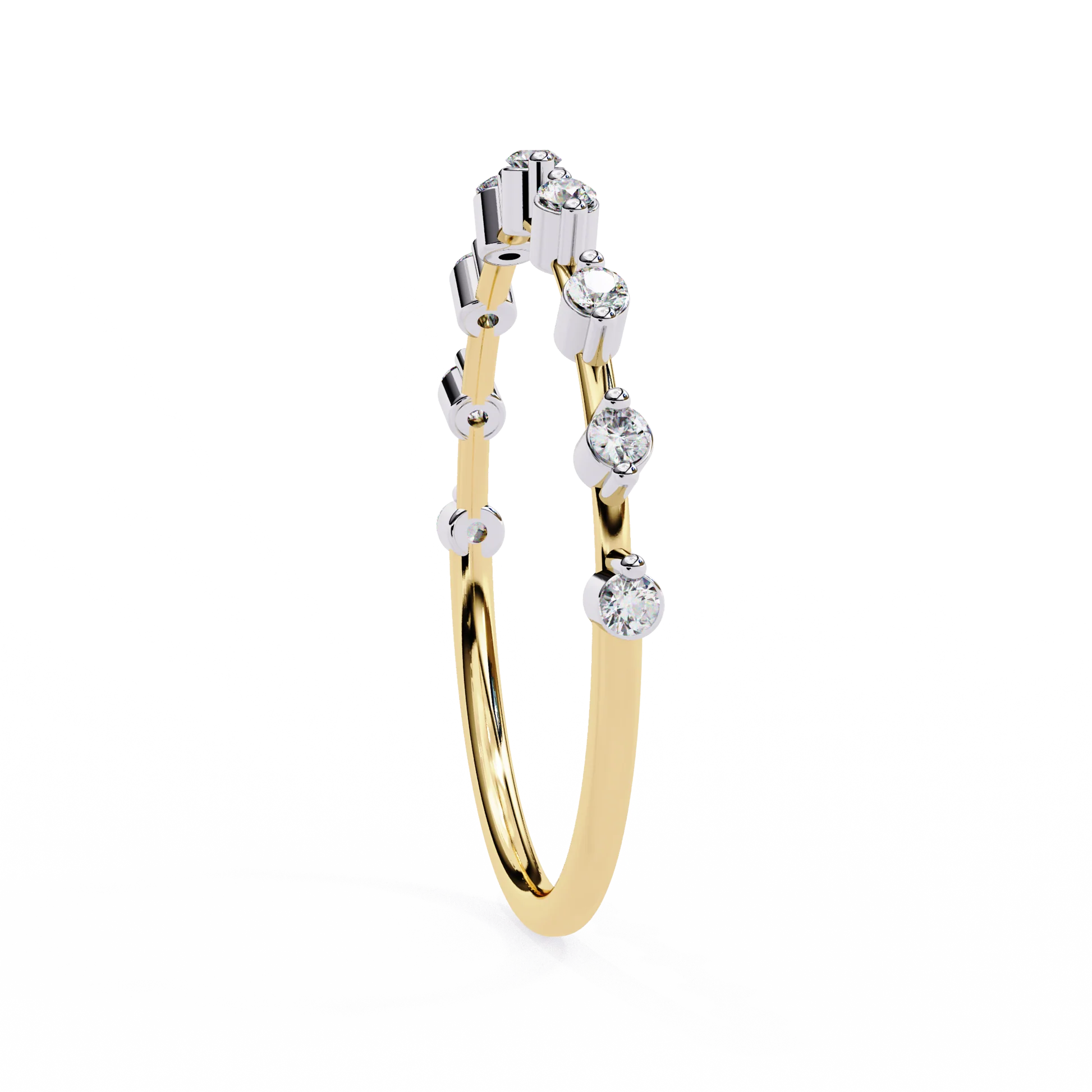 Moissanite Diamond Ring for Women Silver Gold Plated Wedding & Engagement Band