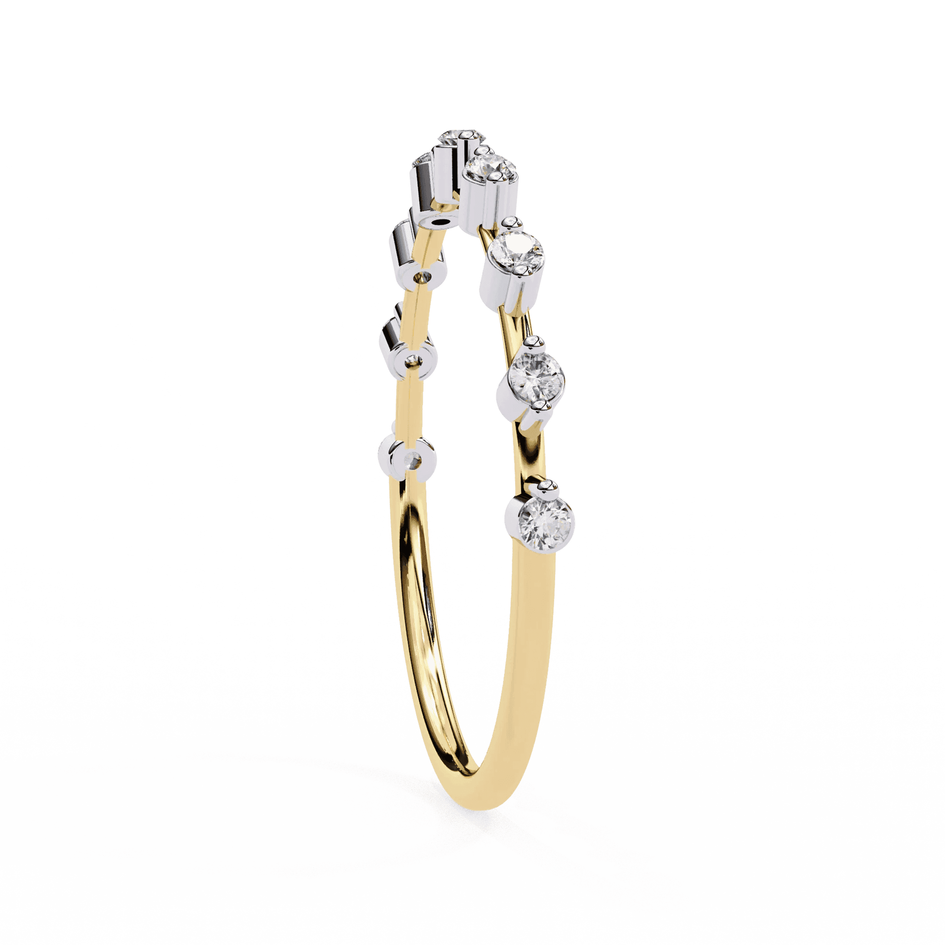 Moissanite Diamond Ring for Women Silver Gold Plated Wedding & Engagement Band - Aventus
