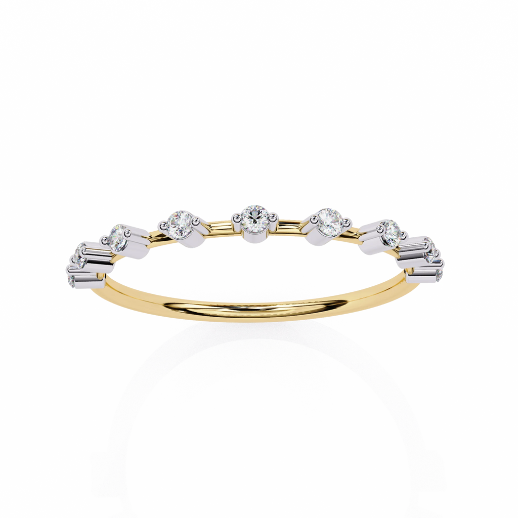 Moissanite Diamond Ring for Women Silver Gold Plated Wedding & Engagement Band